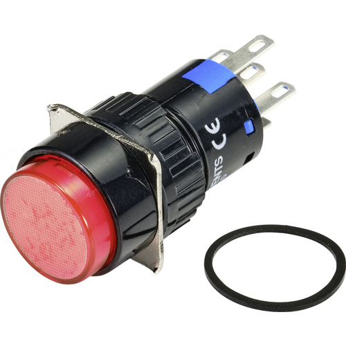 TRU COMPONENTS TC-9219044 Leuchtdrucktaster 250 V/AC 3 A 1 x Ein/(Aus) tastend Rot (Ø) 18 mm IP65 1