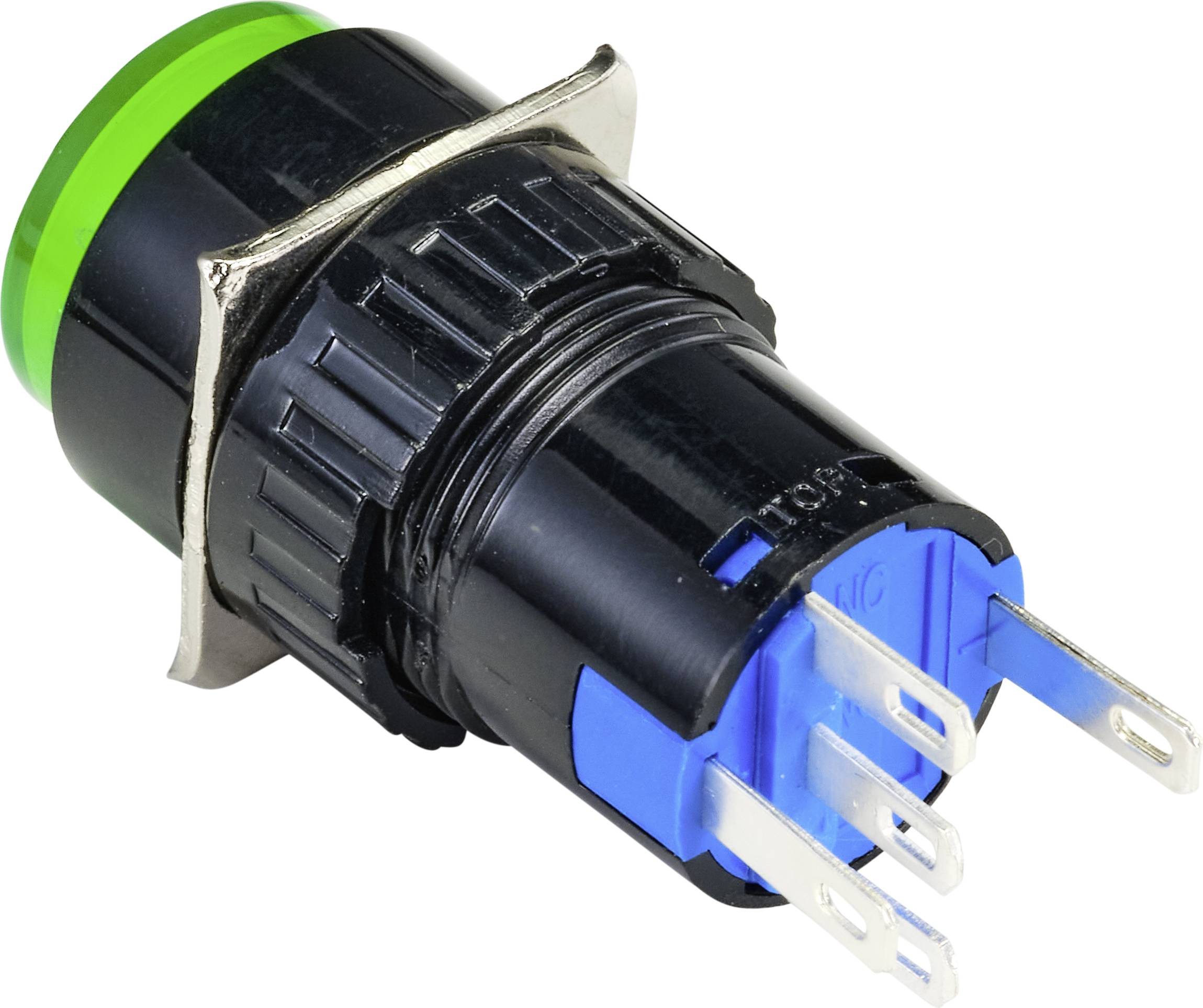 TRU COMPONENTS TC-9219056 Leuchtdruckschalter 250 V/AC 3A 1 x Aus/Ein rastend Grün (Ø) 18mm IP65 1St.