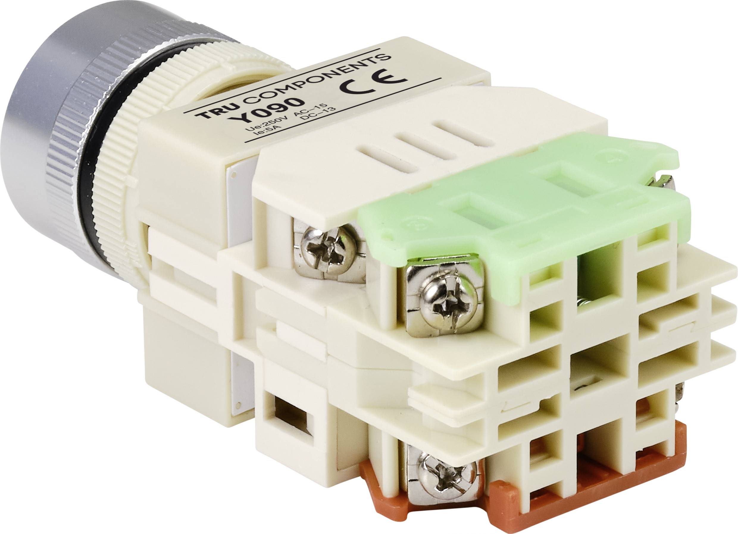 TRU COMPONENTS TC-9219080 Y090 Drucktaster 250 V/AC 5A 1 x Ein/(Ein) tastend Rot (Ø) 30mm 1St.