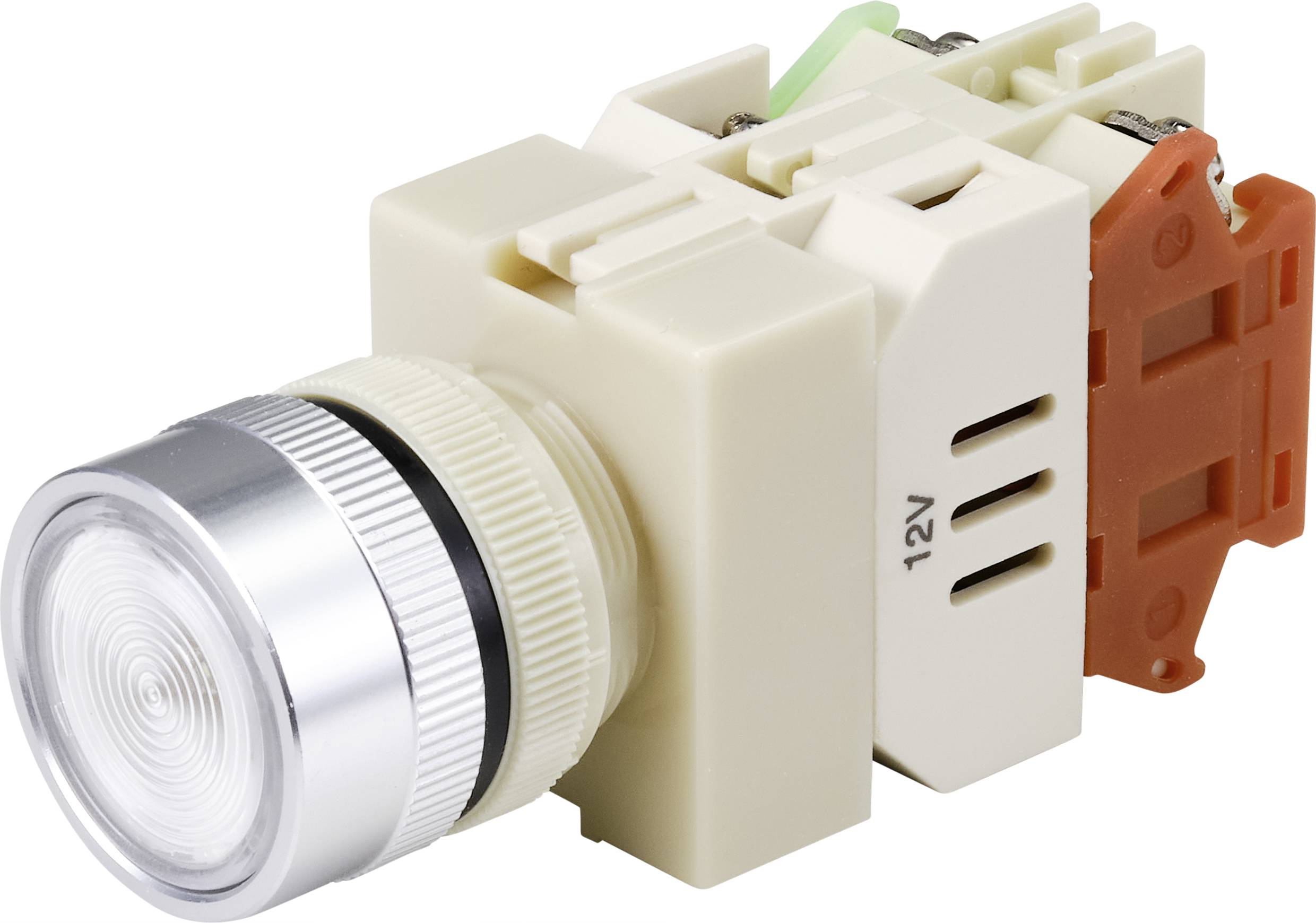 TRU COMPONENTS TC-9219088 Y090 Drucktaster 250 V/AC 5A 1 x Ein/(Ein) tastend Weiß (Ø) 30mm 1St.