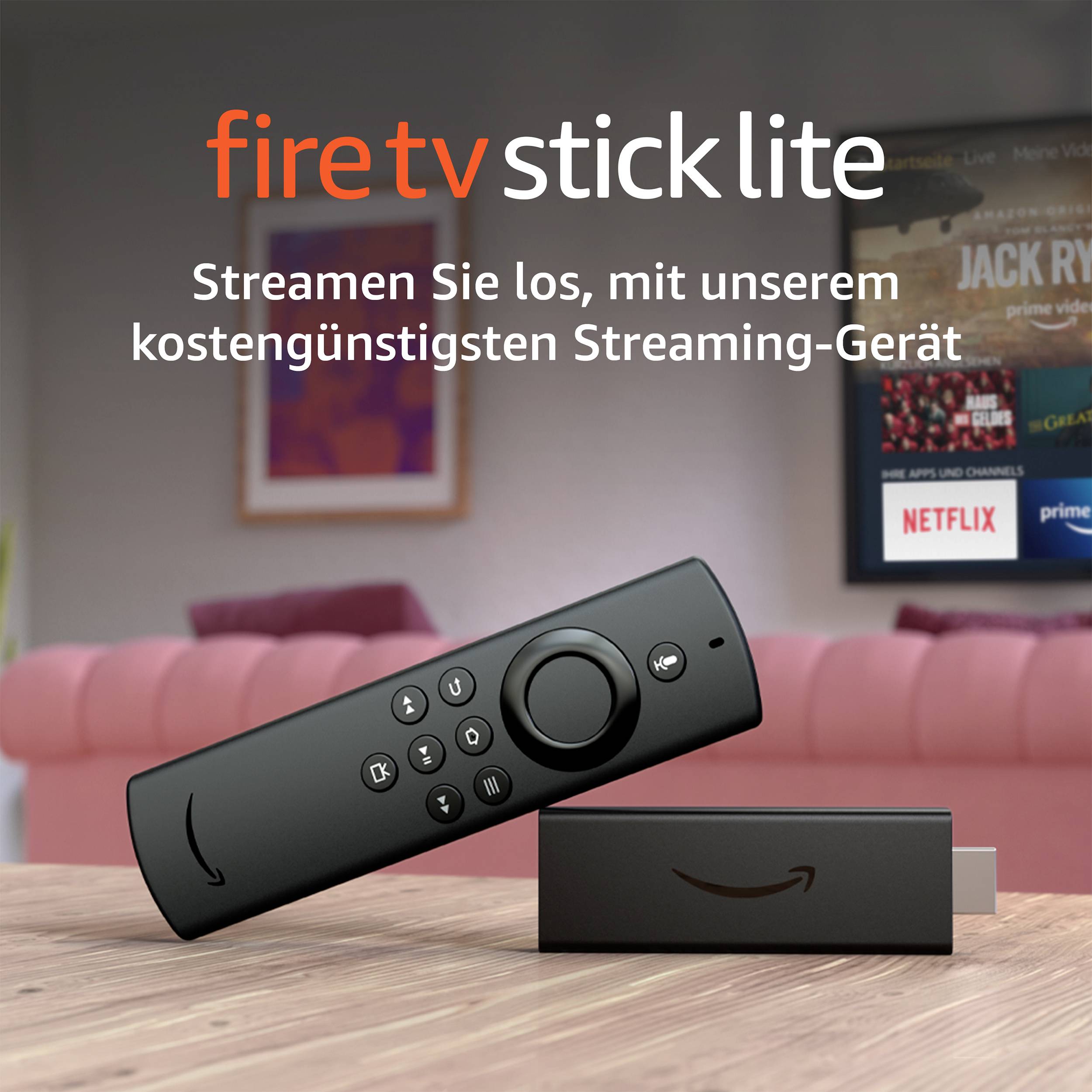 amazon Fire TV Stick Lite 2020 mit Alexa-Sprachfernbedienung Lite Streaming Stick mit Alexa Sprachfernbedienung, mit Amazon Alexa steuerbar