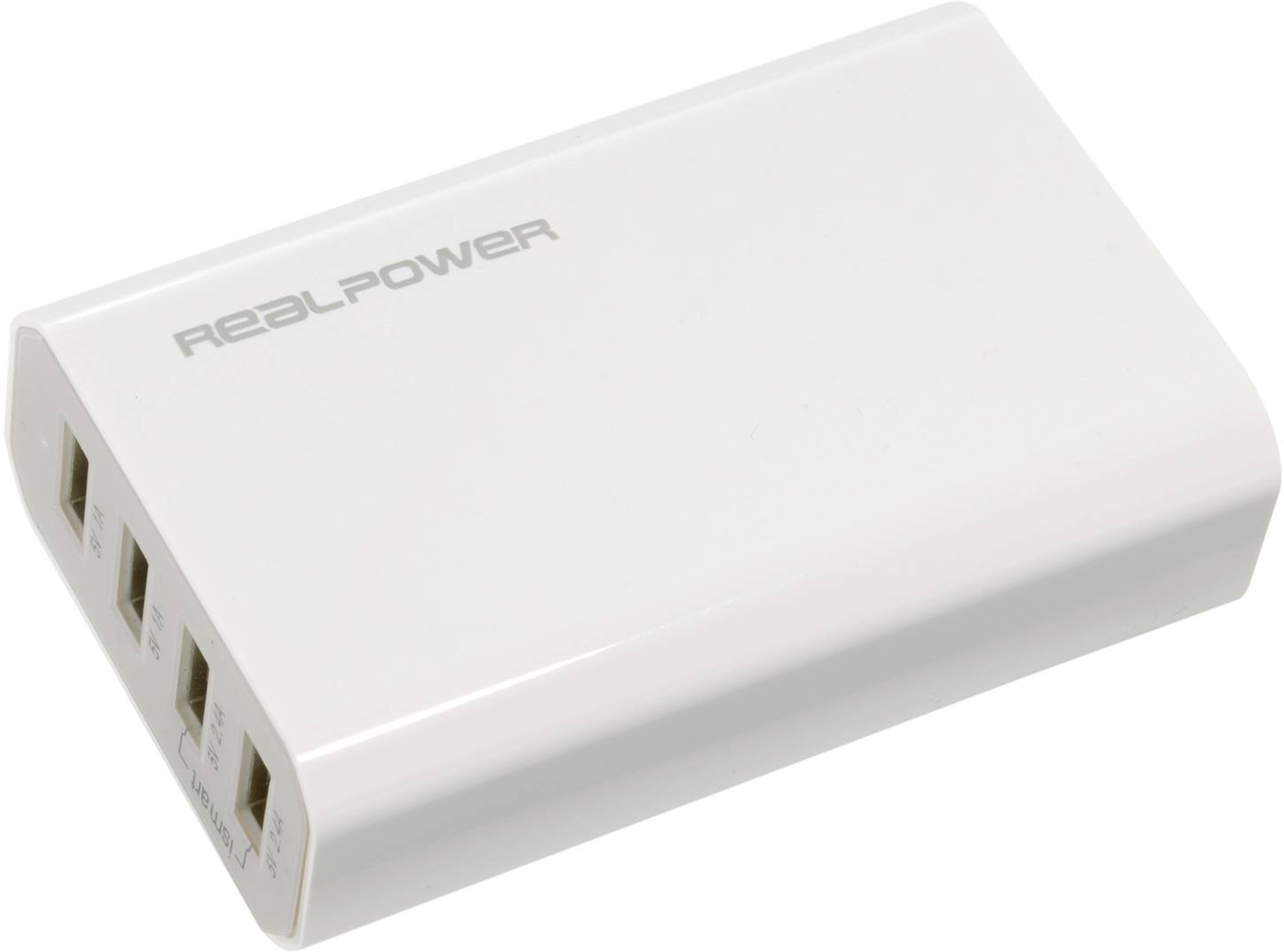 RealPower 160704 USB-Ladegerät Steckdose Ausgangsstrom (max.) 2400 mA USB Anzahl Ausgänge: 4 x