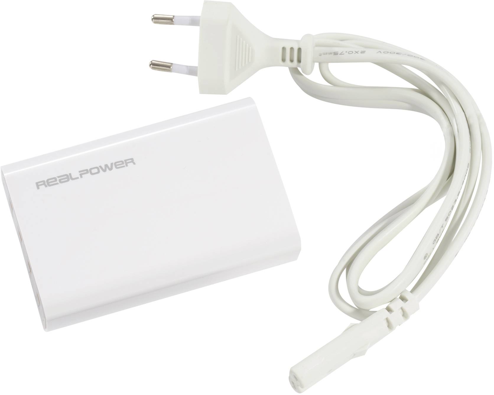 RealPower 160704 USB-Ladegerät Steckdose Ausgangsstrom (max.) 2400 mA USB Anzahl Ausgänge: 4 x