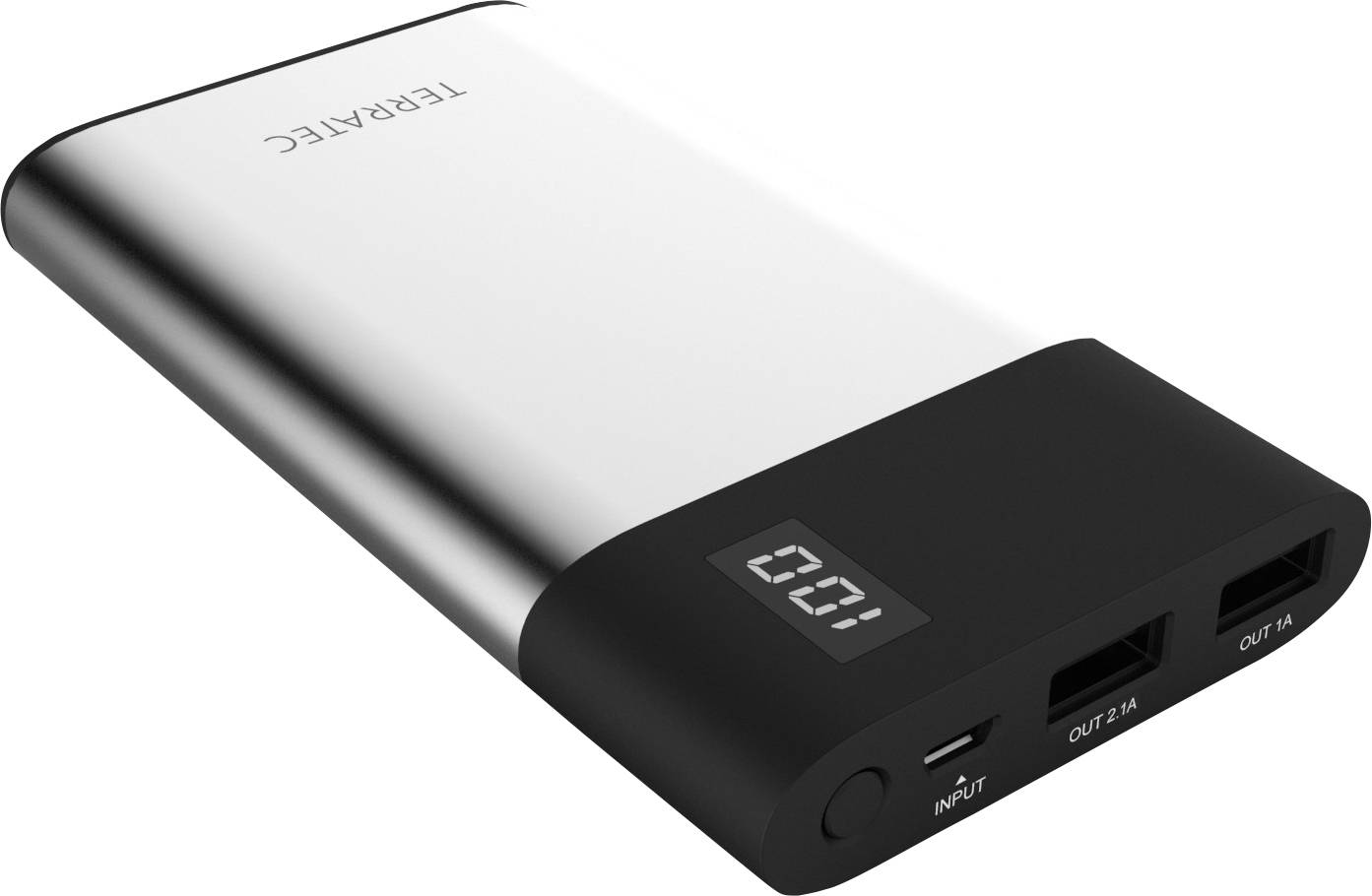 Terratec P80 Slim Powerbank 8000 mAh Lithium Schwarz-Silber
