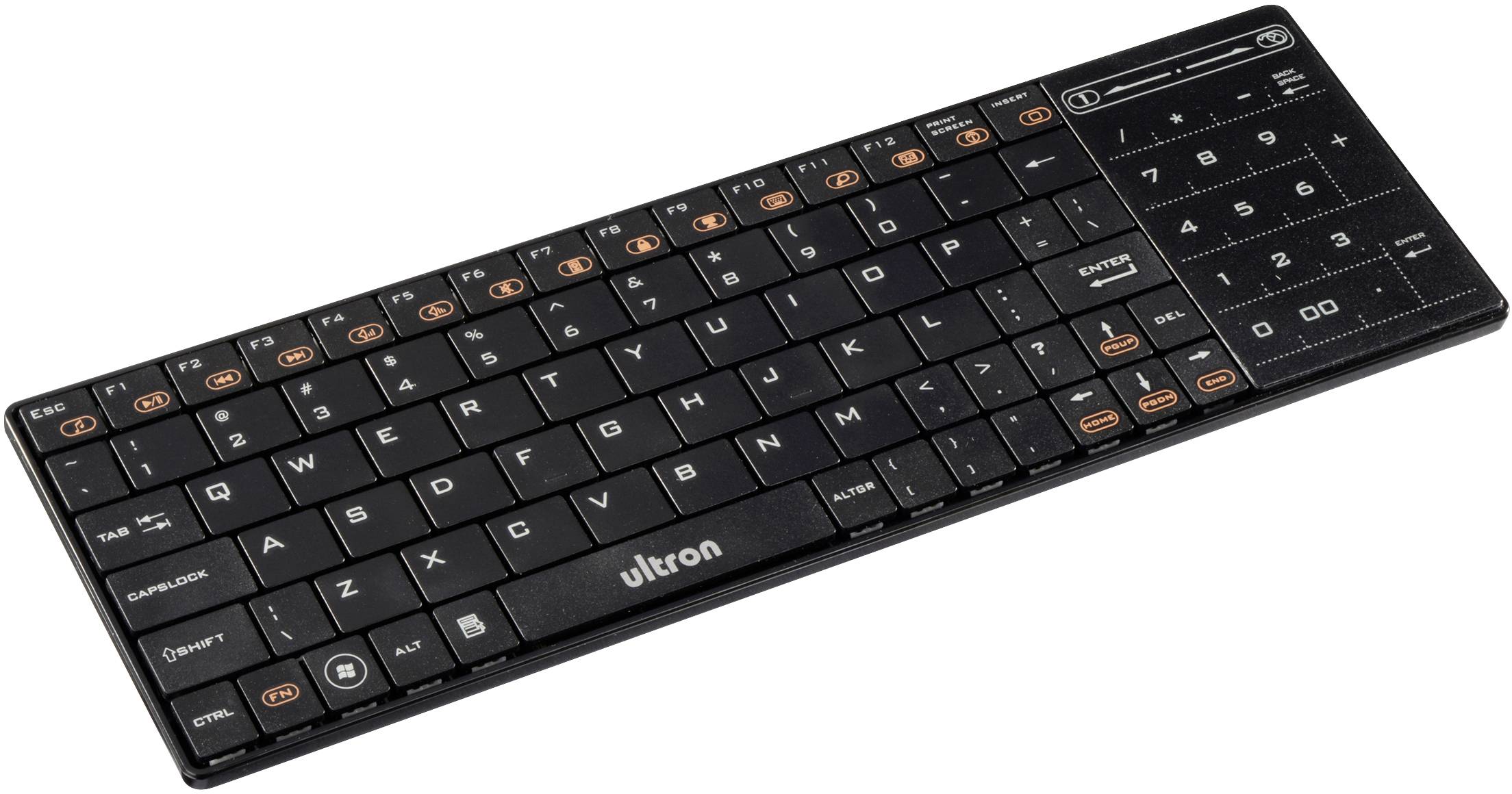 Ultron UMT-BT Bluetooth®, USB Tastatur Deutsch, QWERTZ Schwarz Integriertes Touchpad