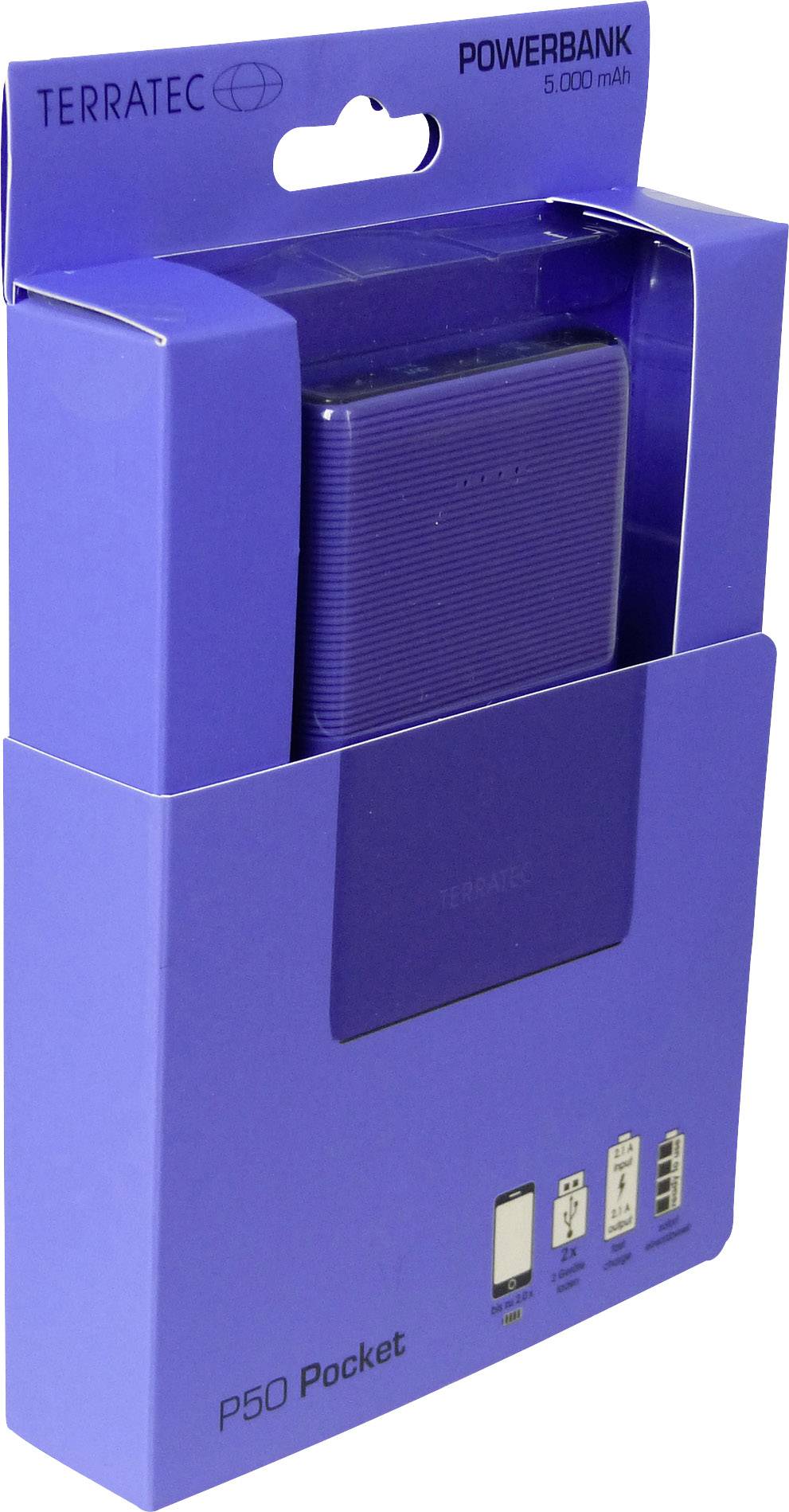 Terratec P50 Powerbank 5000 mAh LiPo Blau