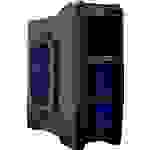 Ultron Monster M1 Midi-Tower PC-Gehäuse Schwarz/Blau 3 Vorinstallierte LED Lüfter, Lüftersteuerung
