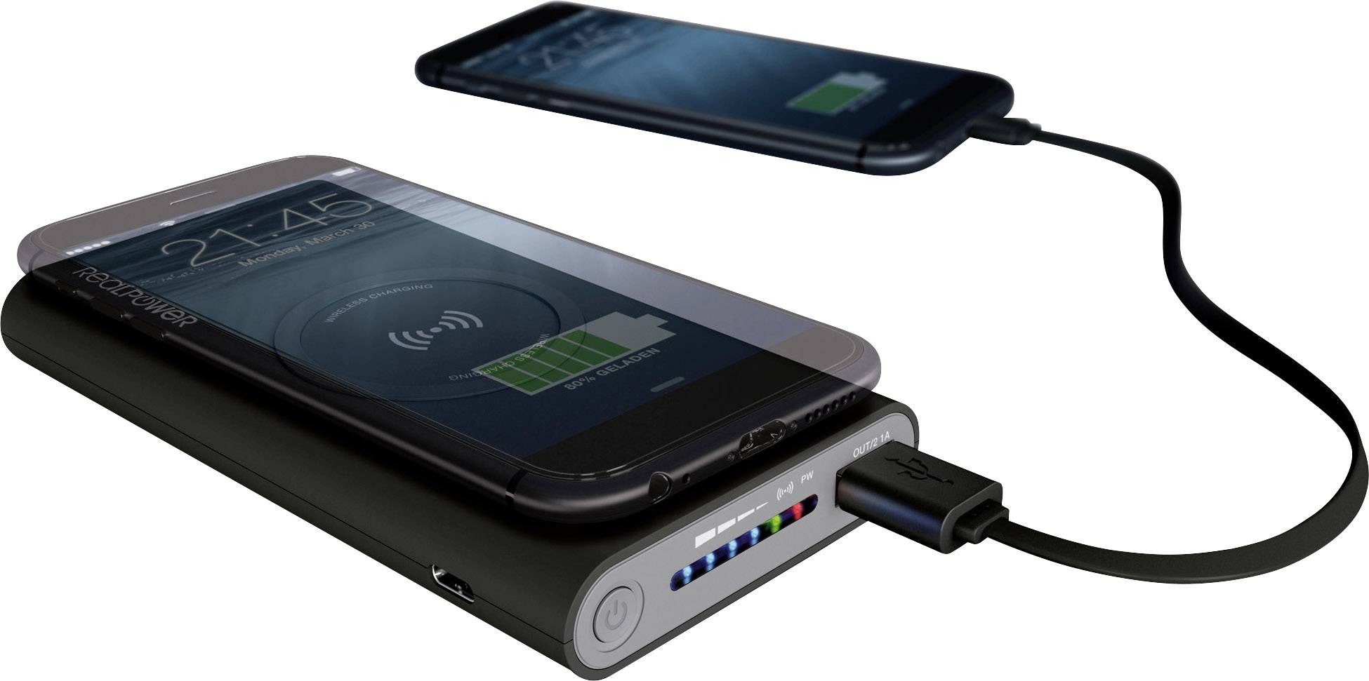 RealPower PB-8000 Powerbank 8000 mAh Schwarz