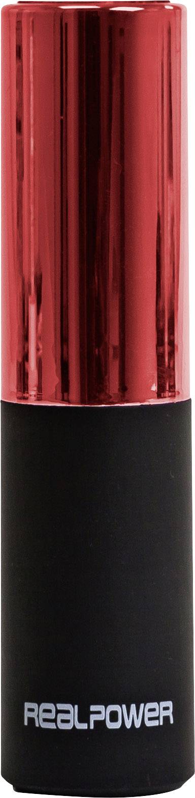 RealPower PB-Lipstick Powerbank 2500 mAh Li-Ion Rot