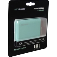 RealPower PB-4000 Powerbank 4000 mAh LiPo Blau RealPower PB-4000 Powerbank 4000 mAh LiPo Blau