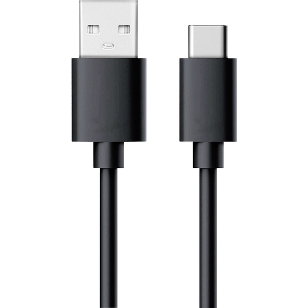 RealPower USB-Kabel USB 2.0 USB-A Stecker, USB-C® Stecker 0.60 m Schwarz 255650