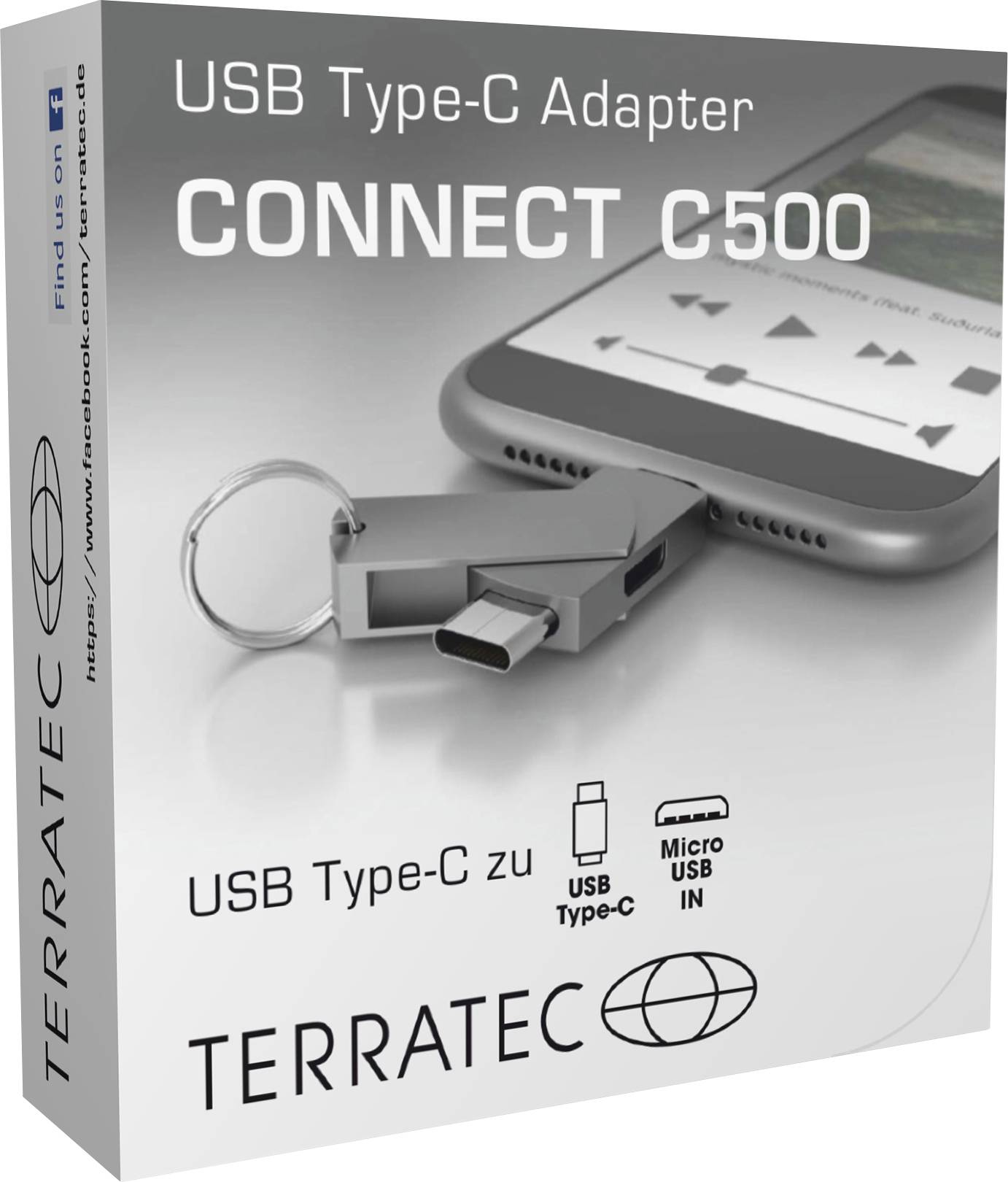 Terratec USB 2.0 Adapter [1x Micro-USB-Buchse - 1x USB-C® Stecker] CONNECT C500