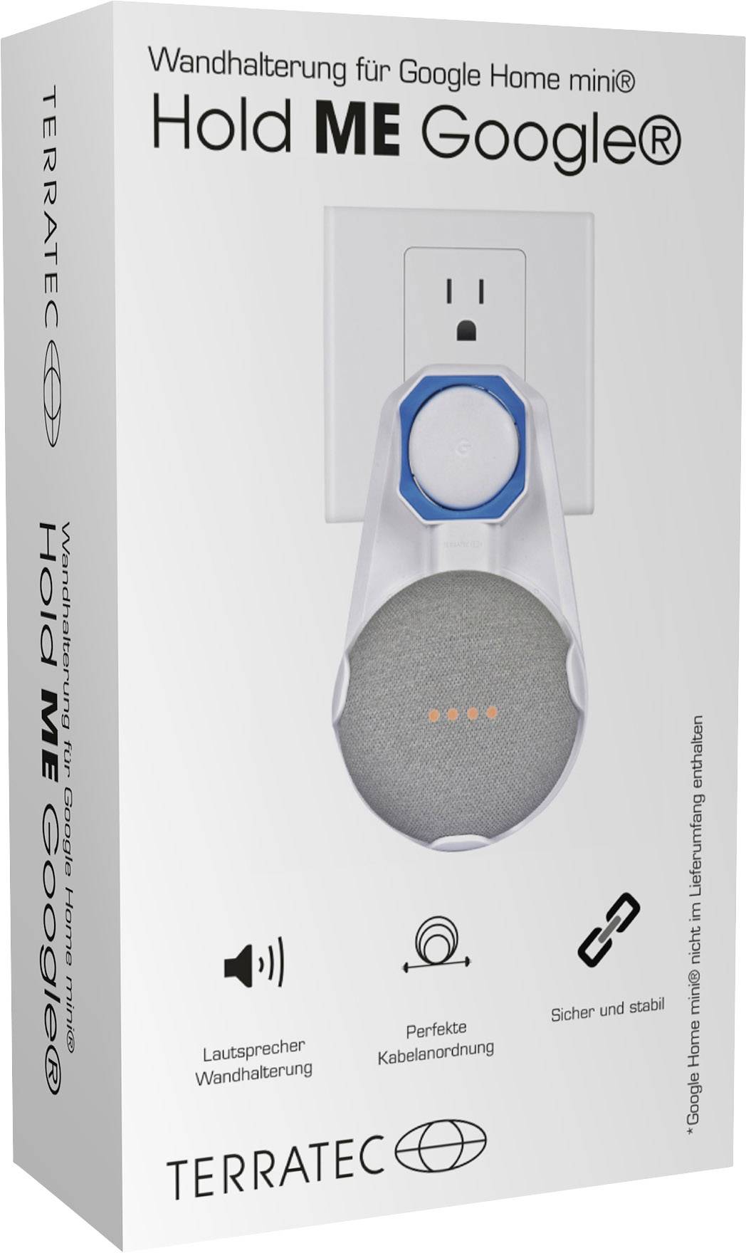Terratec Hold ME Google Wandhalterung Weiß Passend für (Sprachassistenten):Google Home Mini