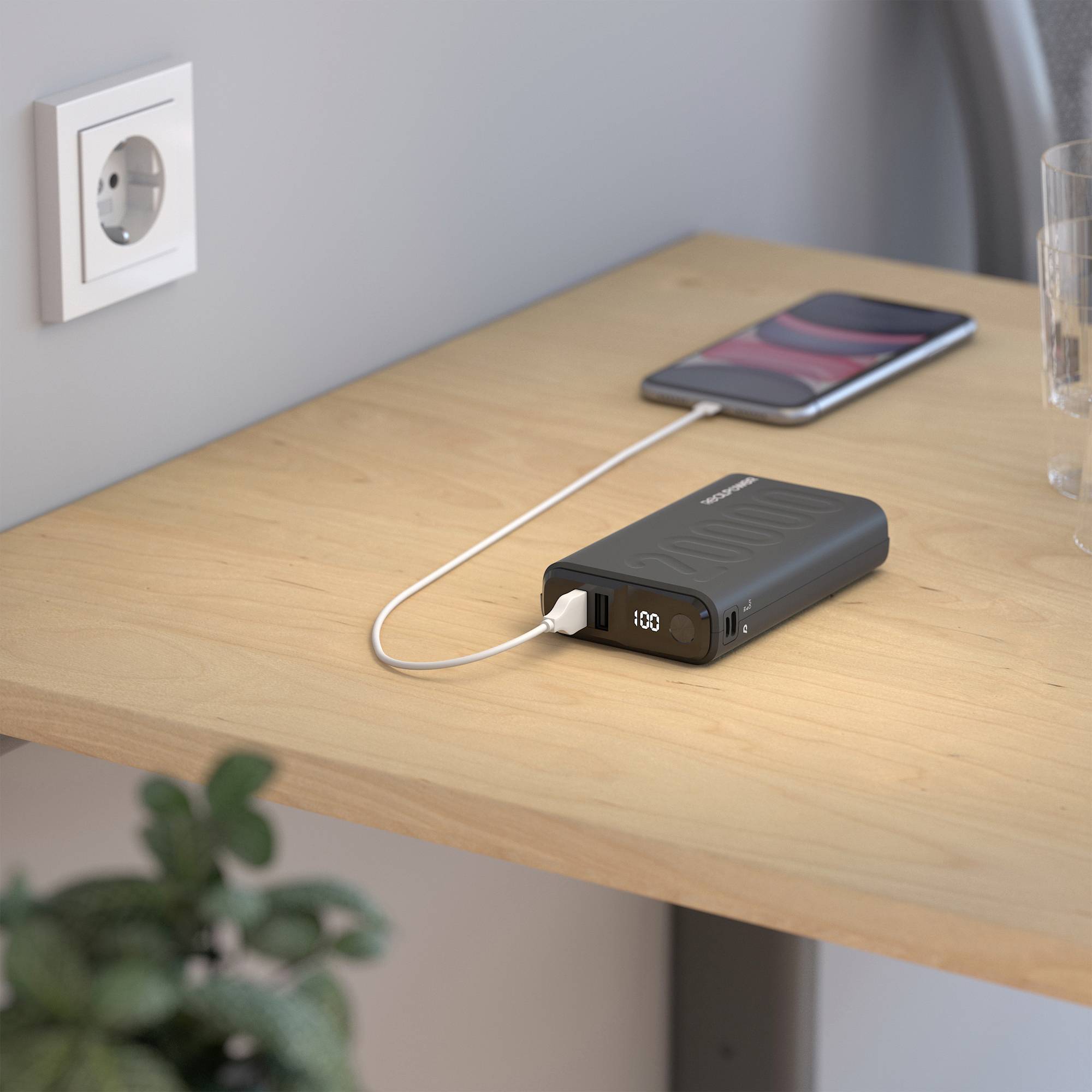 RealPower PB-20000PD+ Powerbank 20000 mAh LiPo Schwarz