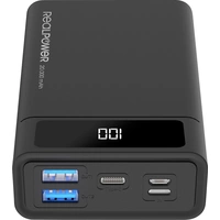 RealPower PB-20k Powerbank 20000 mAh USB PD Lithium Schwarz Statusanzeige RealPower PB-20k Powerbank 20000 mAh USB PD Lithium Schwarz Statusanzeige