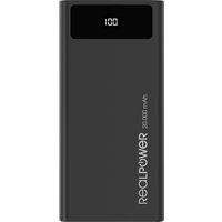 RealPower PB-20k Powerbank 20000 mAh USB PD Lithium Schwarz Statusanzeige RealPower PB-20k Powerbank 20000 mAh USB PD Lithium Schwarz Statusanzeige