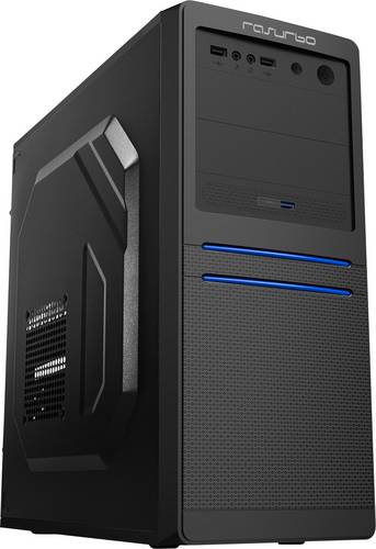 Rasurbo BC-42 Midi-Tower Gehäuse Schwarz/Blau
