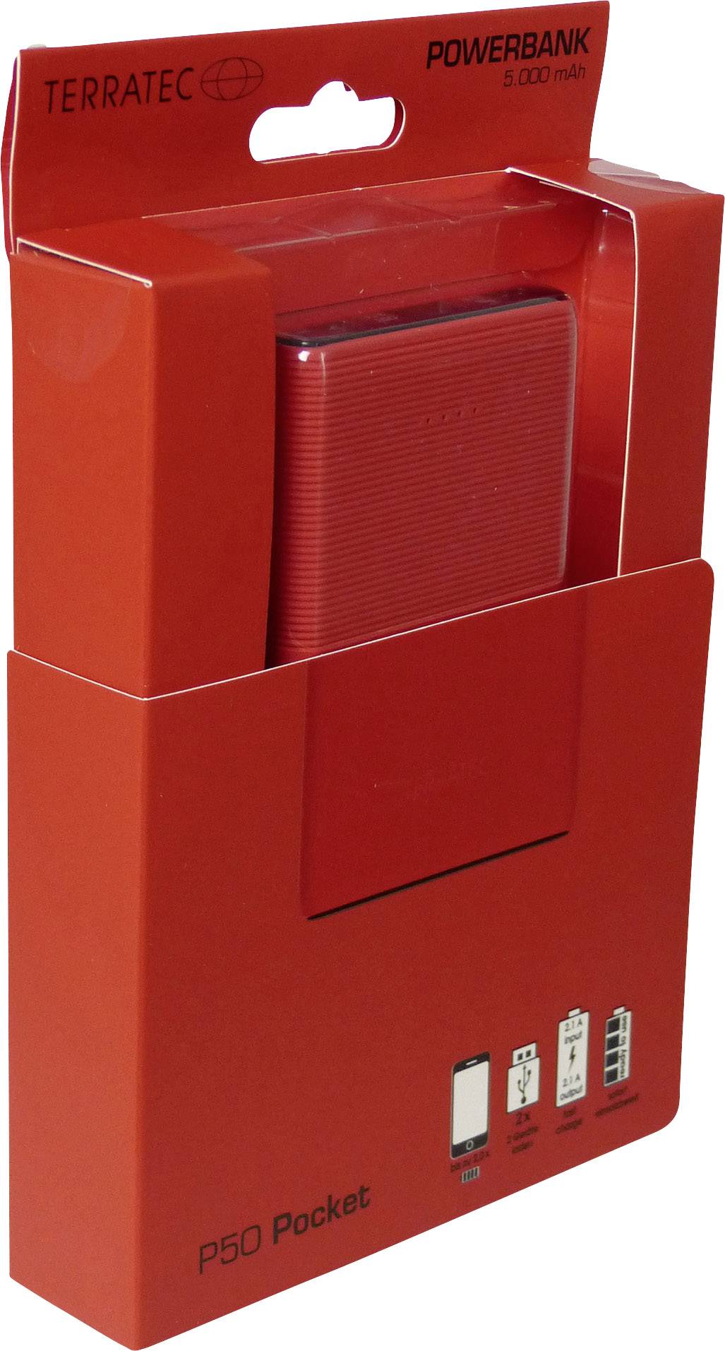 Terratec P50 Powerbank 5000 mAh LiPo Rot
