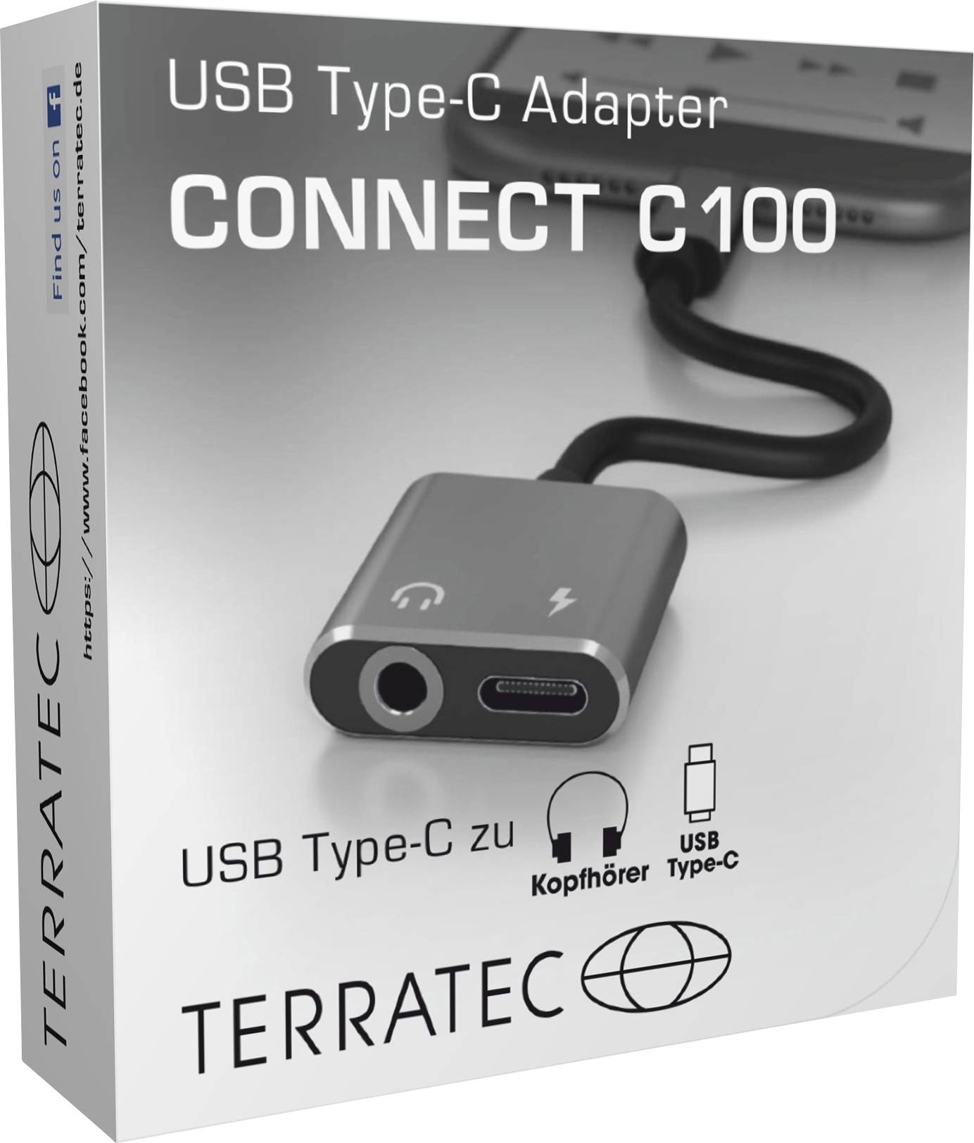 Terratec Audio Adapter [1x Klinkenbuchse 3.5 mm, USB-C® Buchse - 1x USB-C® Stecker] CONNECT C100