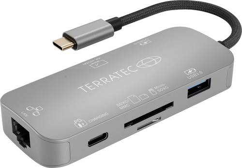 Terratec CONNECT C8 USB-C™ (USB 3.2 Gen 2) Multiport Hub Grau