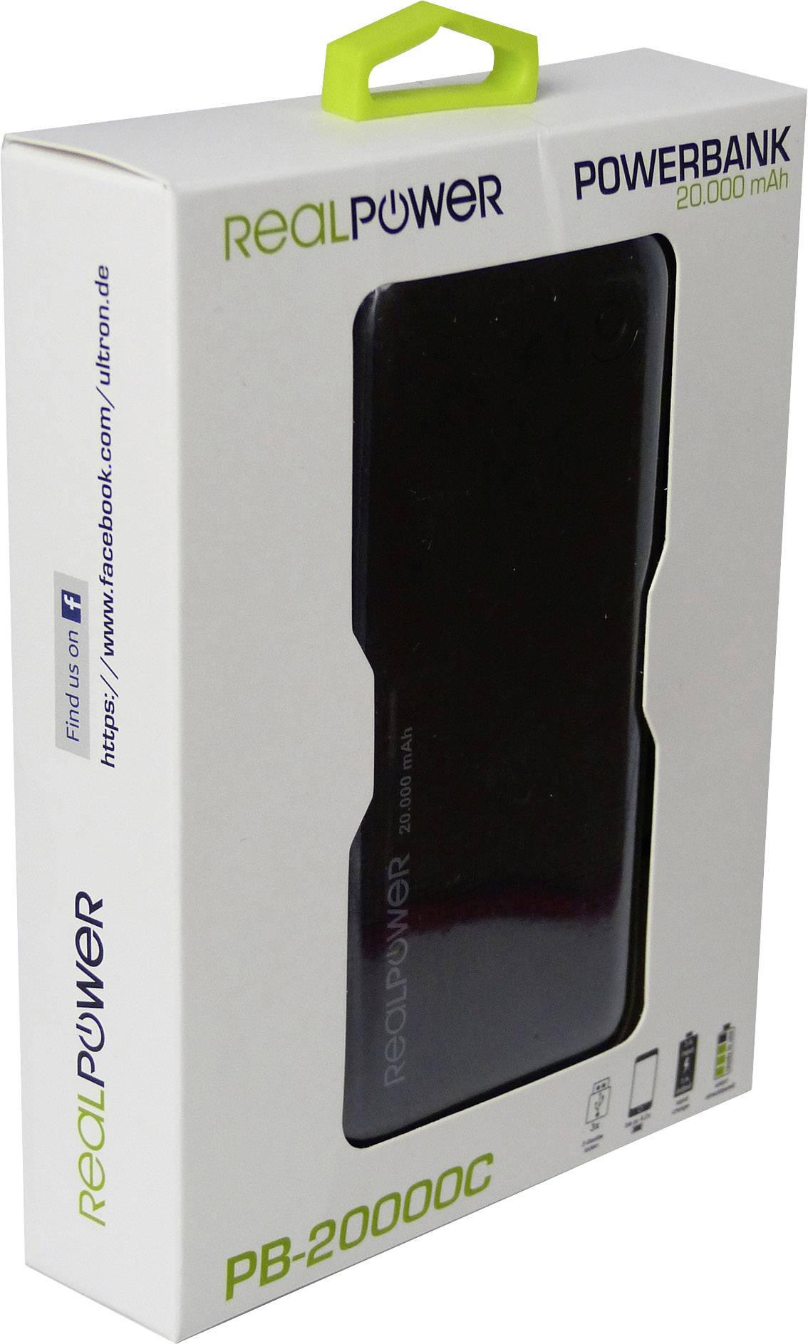 RealPower PB-20000C Powerbank (Zusatzakku) LiPo 20000 mAh 282241
