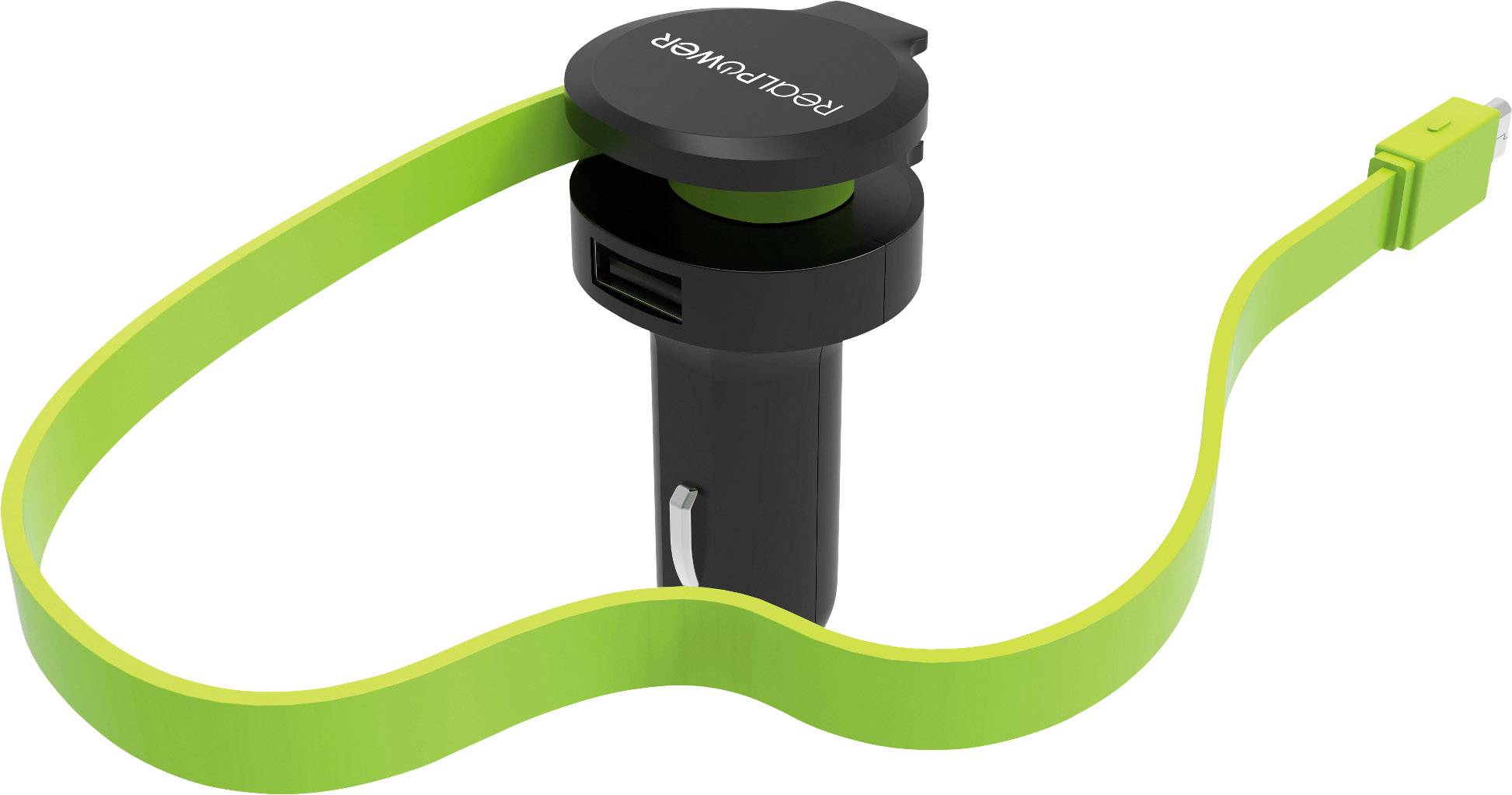 RealPower 257635 USB Ladestation USB Schwarz, Grün KFZ