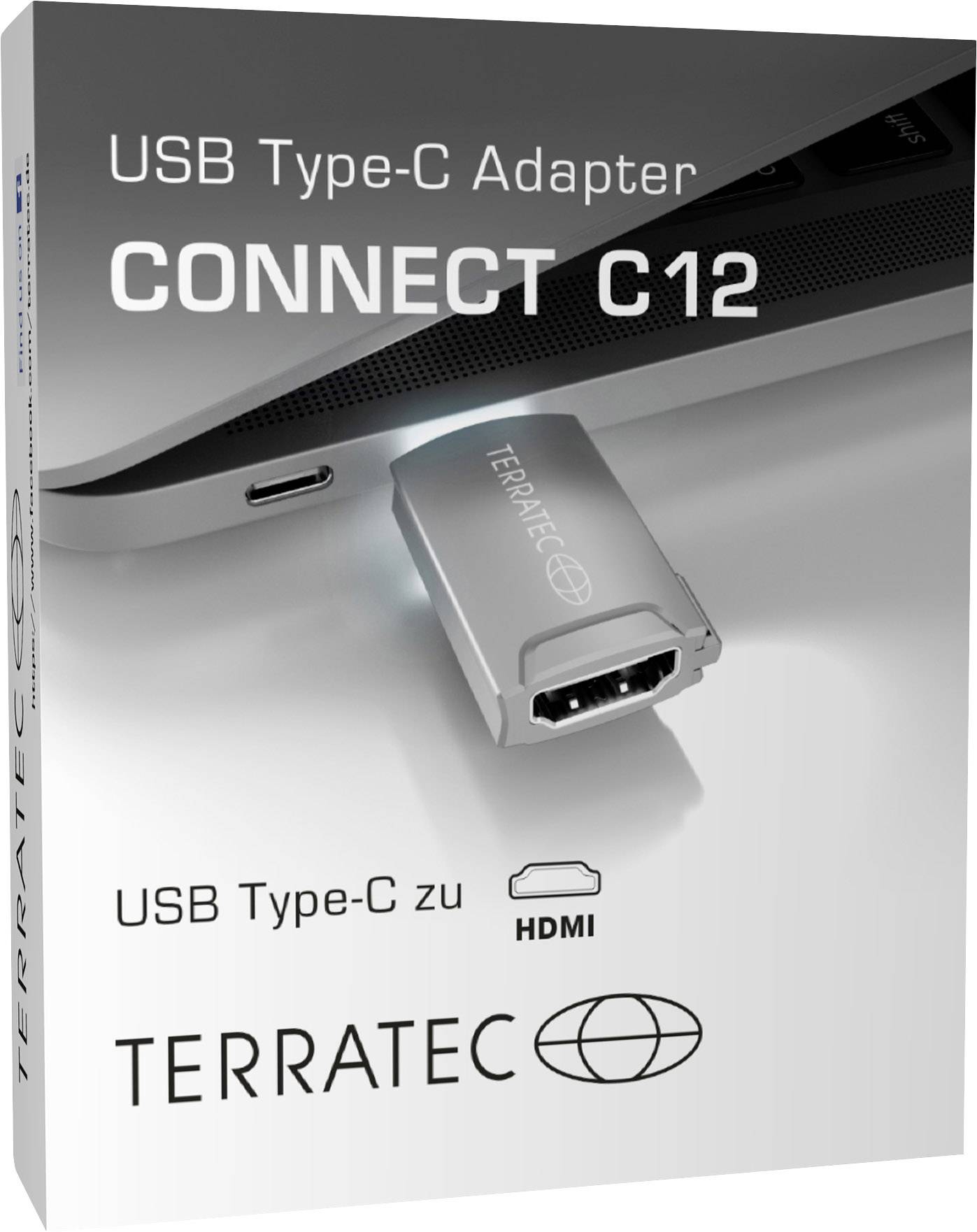 Terratec 306704 USB-C® Adapter [1x T-Stecker - 1x USB-C® Stecker] Grau