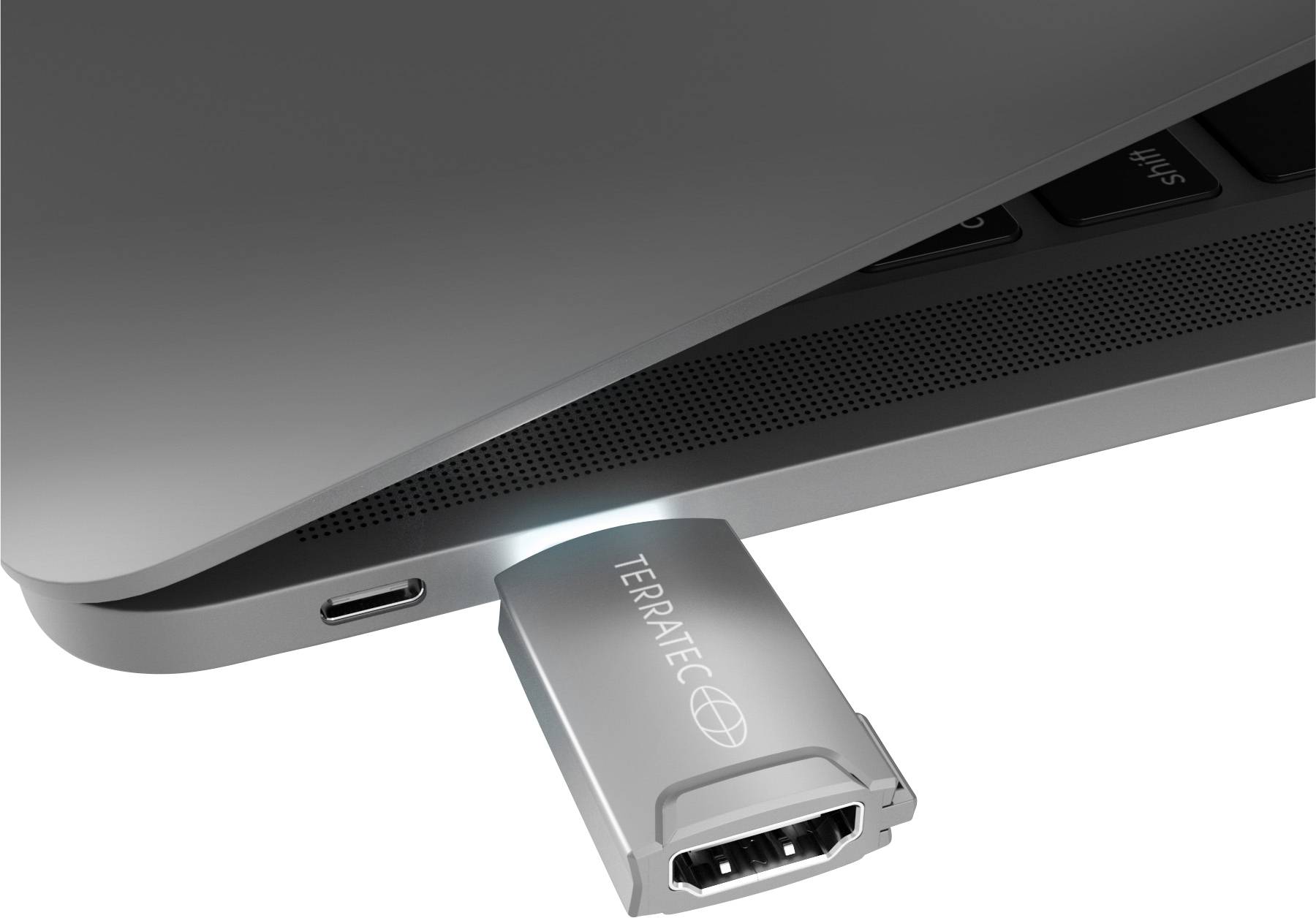 Terratec 306704 USB-C® Adapter [1x T-Stecker - 1x USB-C® Stecker] Grau