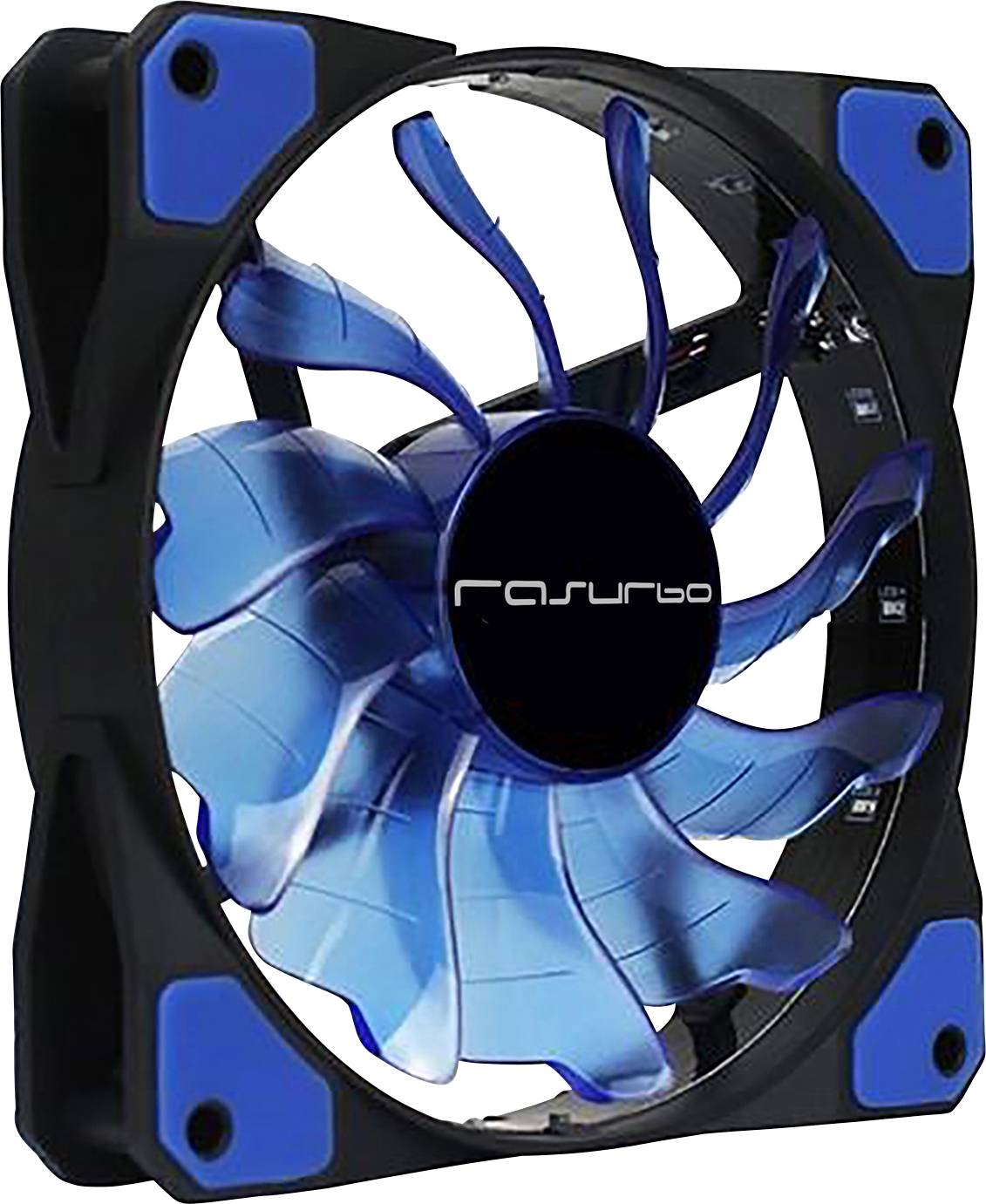 Rasurbo Fan 120 PC-Gehäuse-Lüfter Blau (B x H x T) 120 x 120 x 25 mm inkl. LED-Beleuchtung