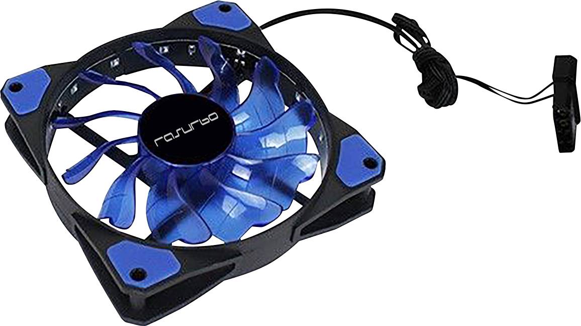 Rasurbo Fan 120 PC-Gehäuse-Lüfter Blau (B x H x T) 120 x 120 x 25 mm inkl. LED-Beleuchtung