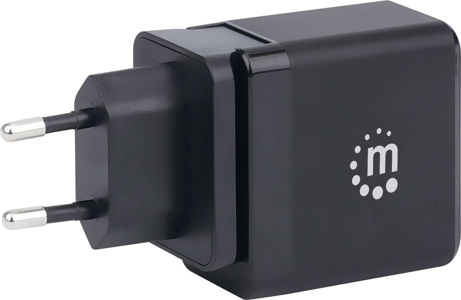 Manhattan 102278 USB Ladegerät 65 W USB-C® Buchse Schwarz Steckdose USB Power Delivery (USB-PD), mit UK-Adapter, mit USA-Adapter
