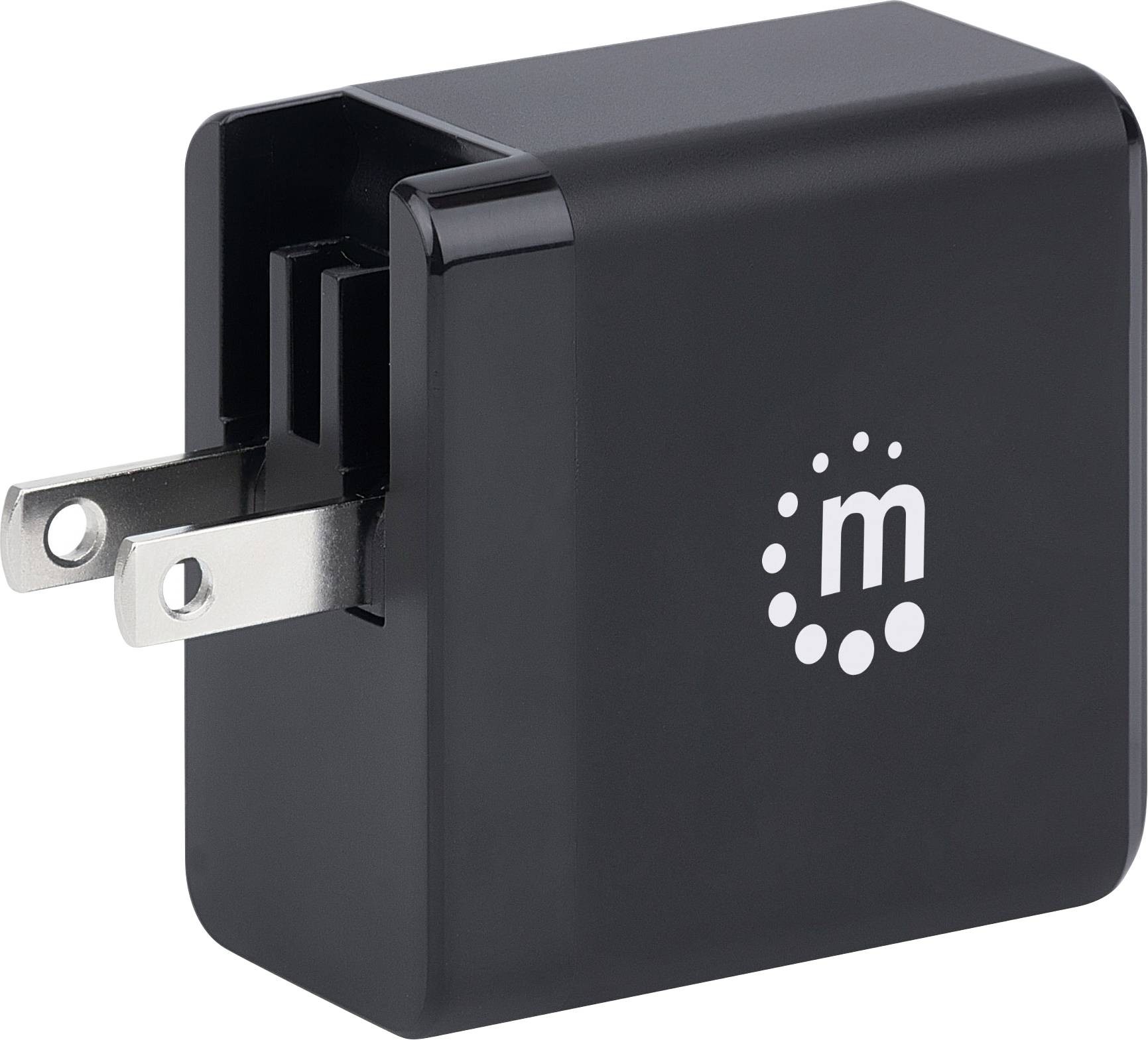 Manhattan 102278 USB Ladegerät 65 W USB-C® Buchse Schwarz Steckdose USB Power Delivery (USB-PD), mit UK-Adapter, mit USA-Adapter