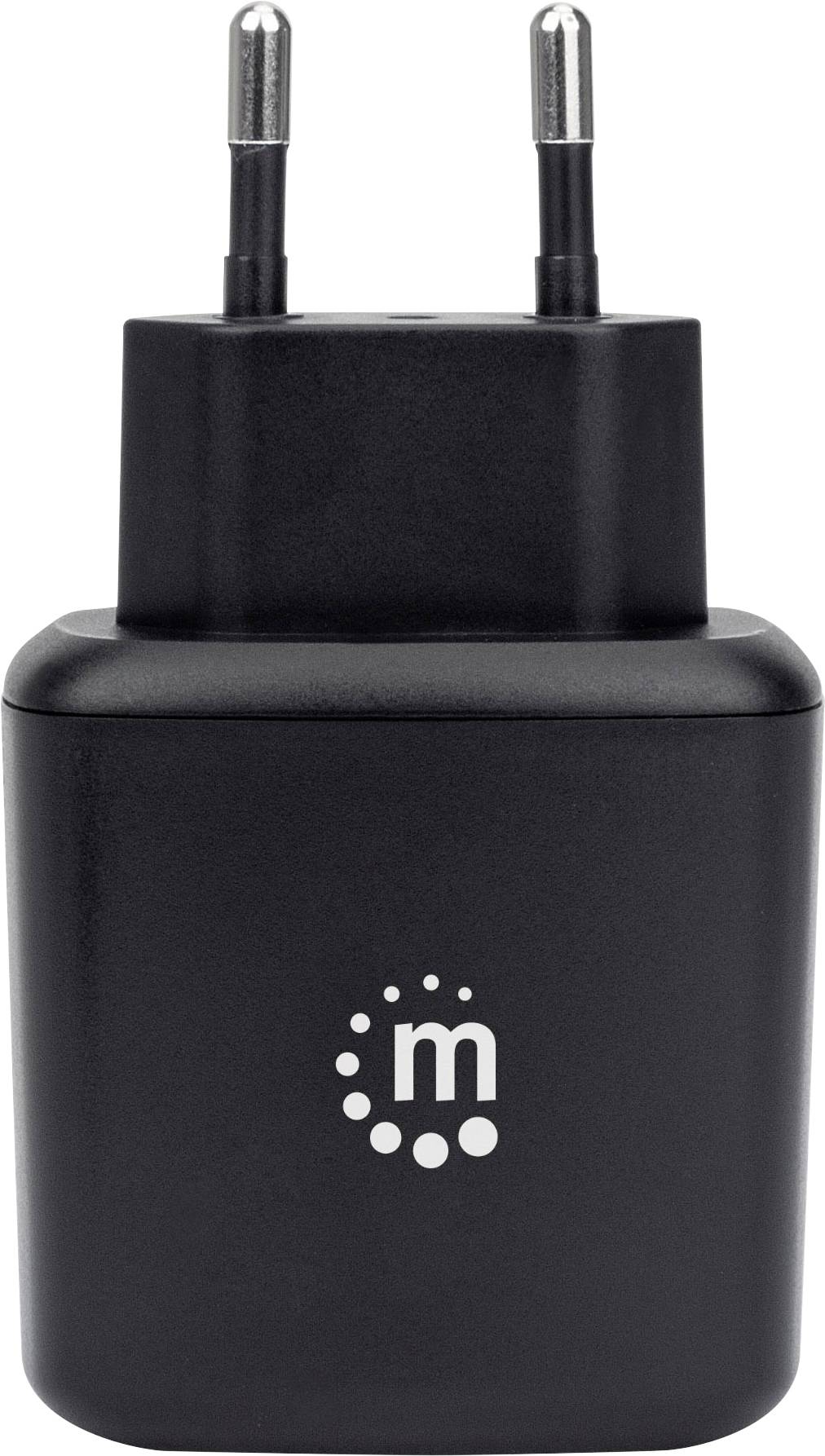 Manhattan 102384 USB Ladegerät 18 W USB 3.2 Gen 1 Buchse A (USB 3.0) Schwarz Steckdose Qualcomm Quick Charge 3.0