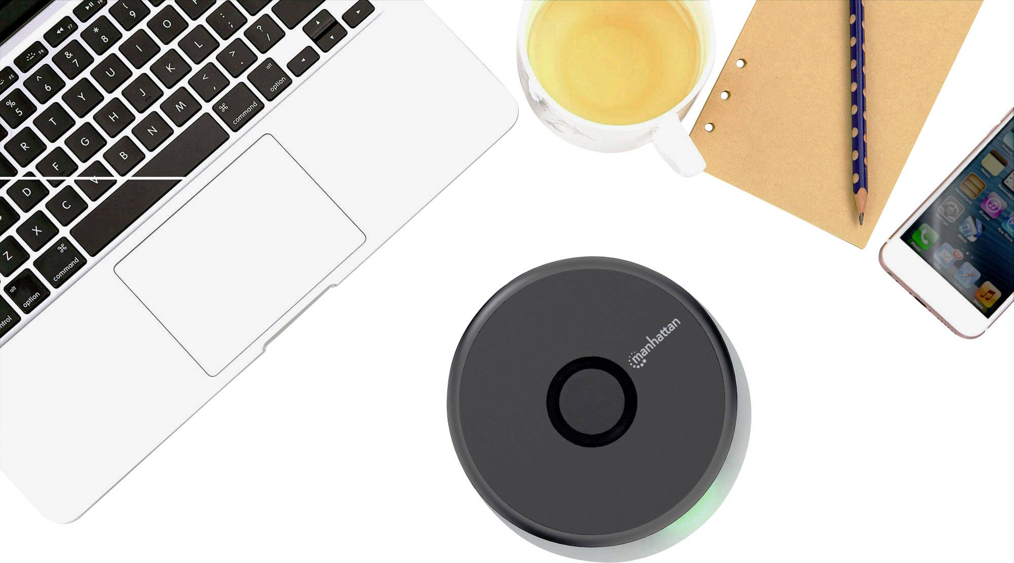 Manhattan Induktions-Ladegerät 2 A 102186 102186 Ausgänge Induktionslade-Standard Schwarz