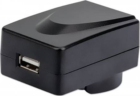 Manhattan 102155 USB Ladegerät 5 W USB 3.2 Gen 1 Buchse A (USB 3.0) Schwarz Steckdose mit Australien-Adapter, mit UK-Adapter, mit USA-Adapter