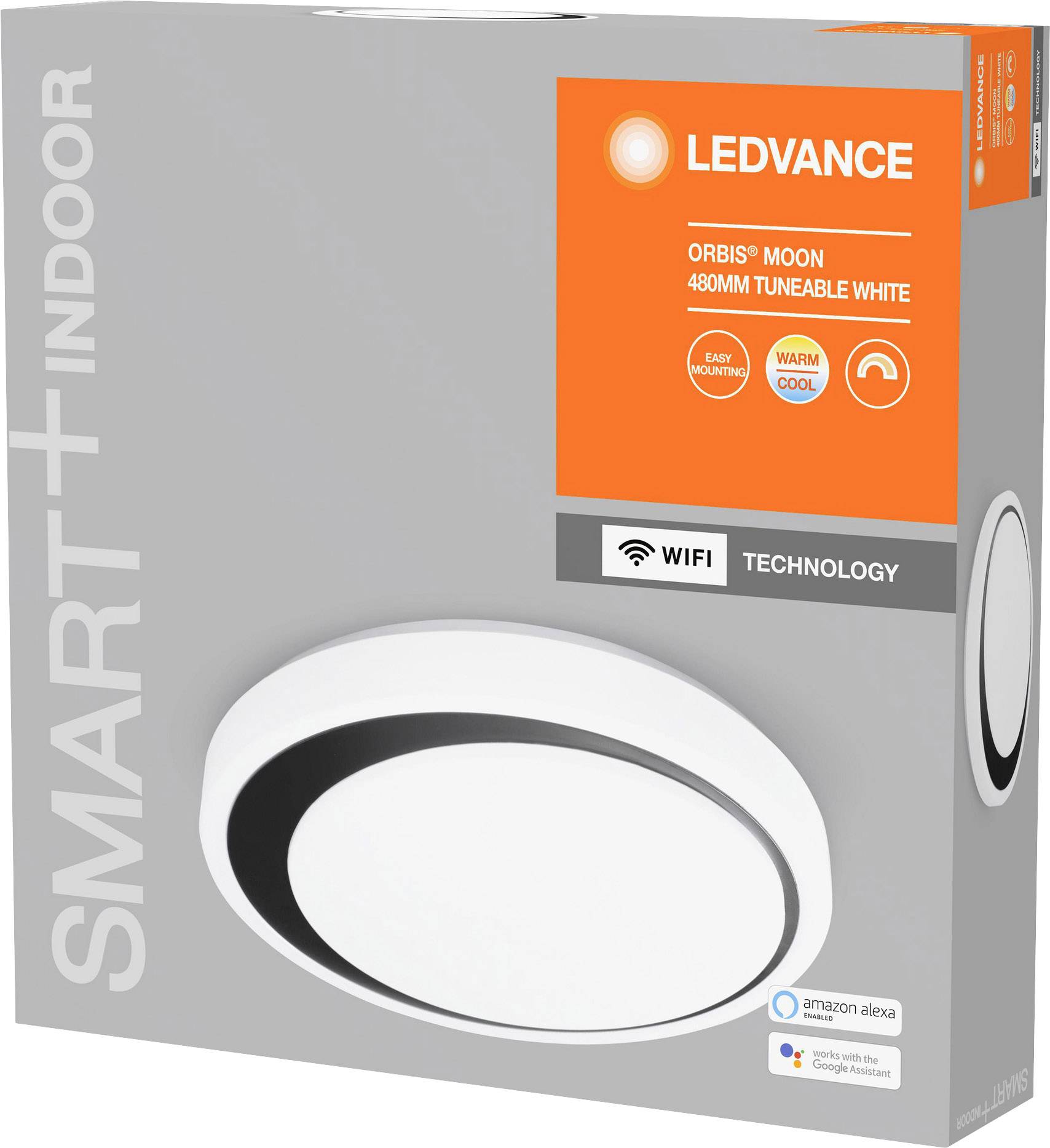 LEDVANCE 4058075486386 SMART+ TUNABLE WHITE Moon 480 BK LED-Deckenleuchte 32 W Weiß, Schwarz
