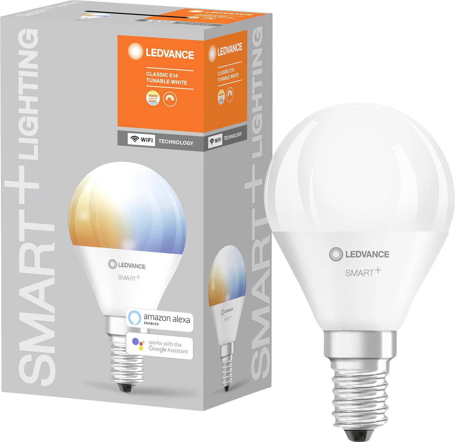 LEDVANCE SMART+ EEK: F (A - G) SMART+ WiFi Mini Bulb Tunable White 40 5 W/2700K E14 E14 Warmweiß, Naturweiß, Kaltweiß