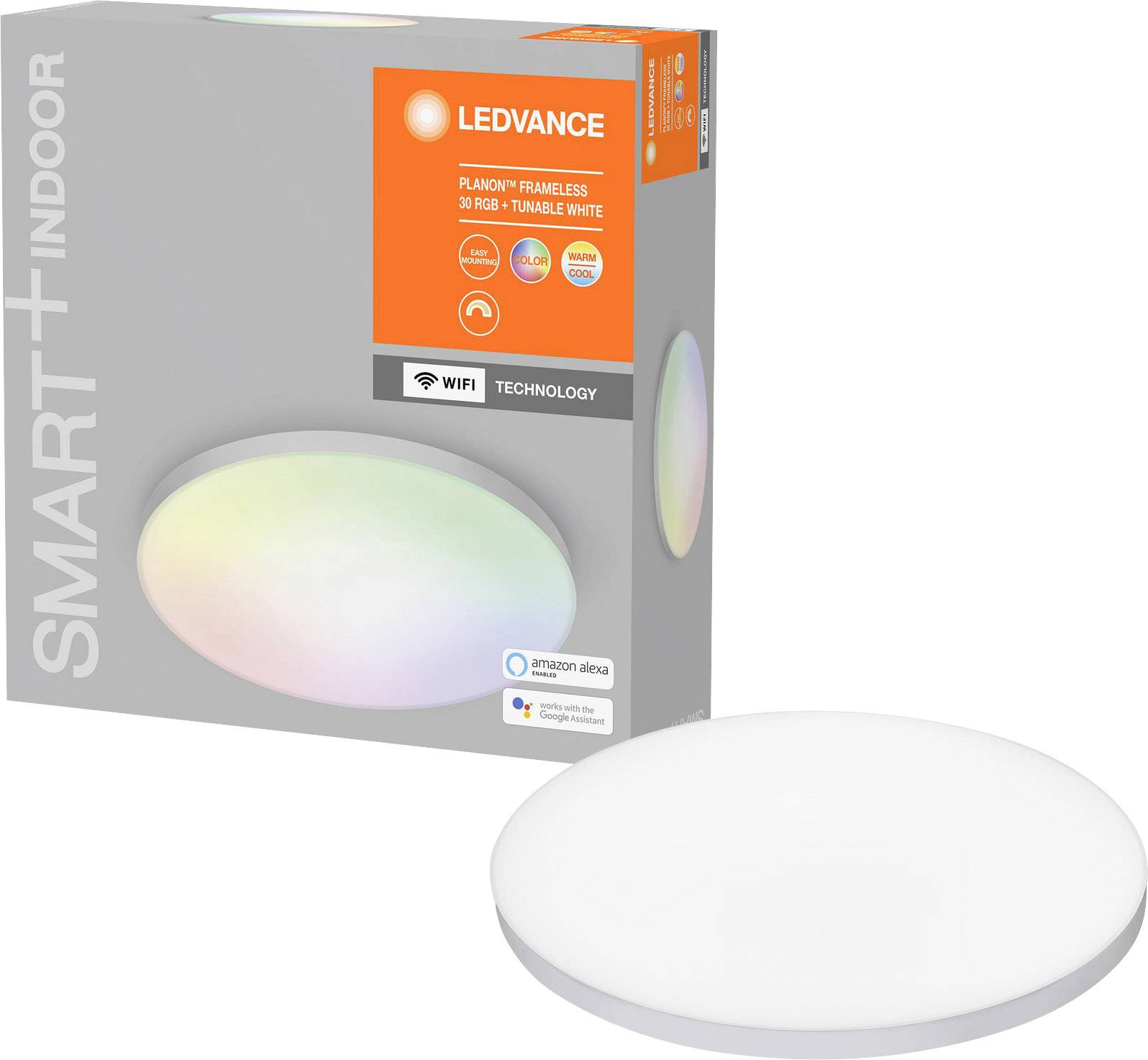 LEDVANCE SMART+ MULTICOLOR 300 4058075484696 LED-Deckenleuchte Weiß 20 W RGBW App steuerbar, Dimmba