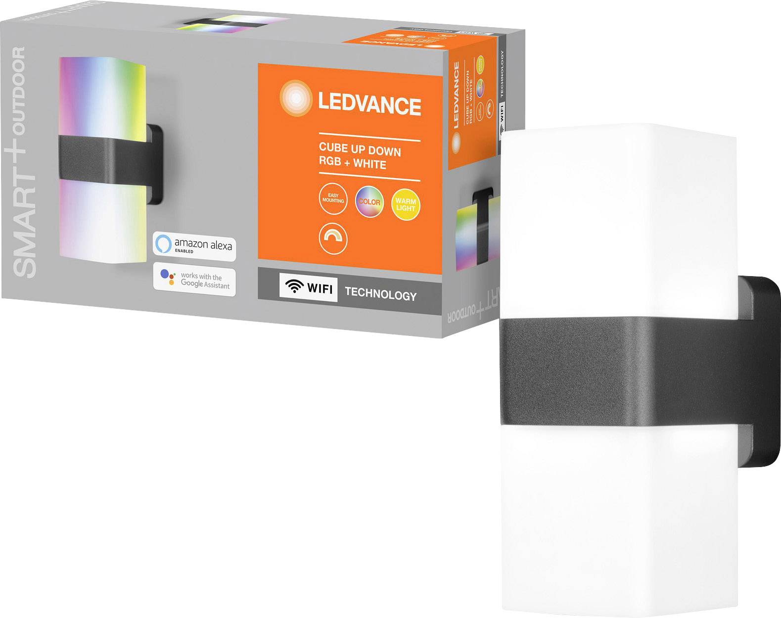 LEDVANCE SMART+ CUBE MULTICOLOR Updown 4058075478077 LED-Außenwandleuchte 13.5W Dunkelgrau, Weiß