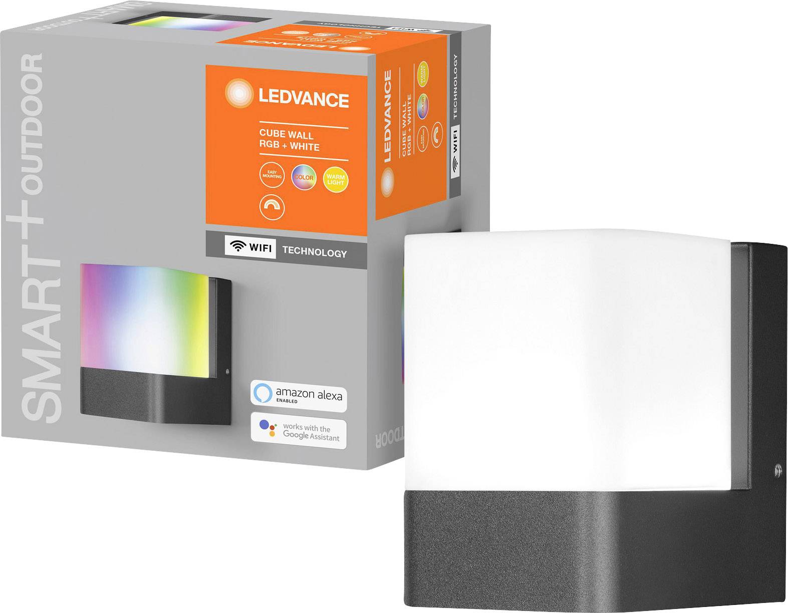 LEDVANCE SMART+ CUBE MULTICOLOR Wall 4058075478114 LED-Außenwandleuchte 9.5 W Dunkelgrau, Weiß