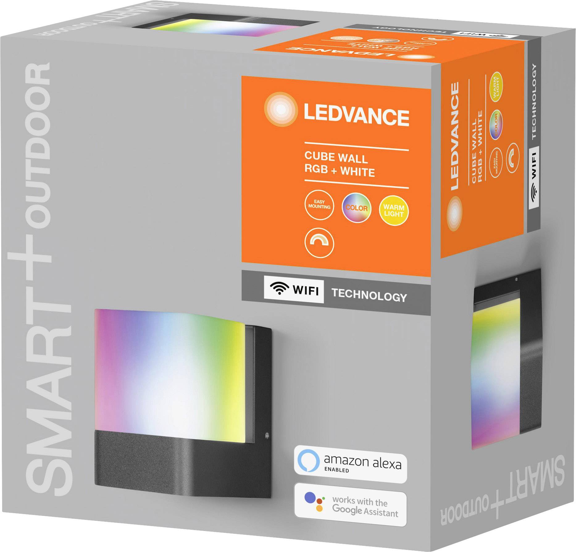 LEDVANCE SMART+ CUBE MULTICOLOR Wall 4058075478114 LED-Außenwandleuchte 9.5 W Dunkelgrau, Weiß