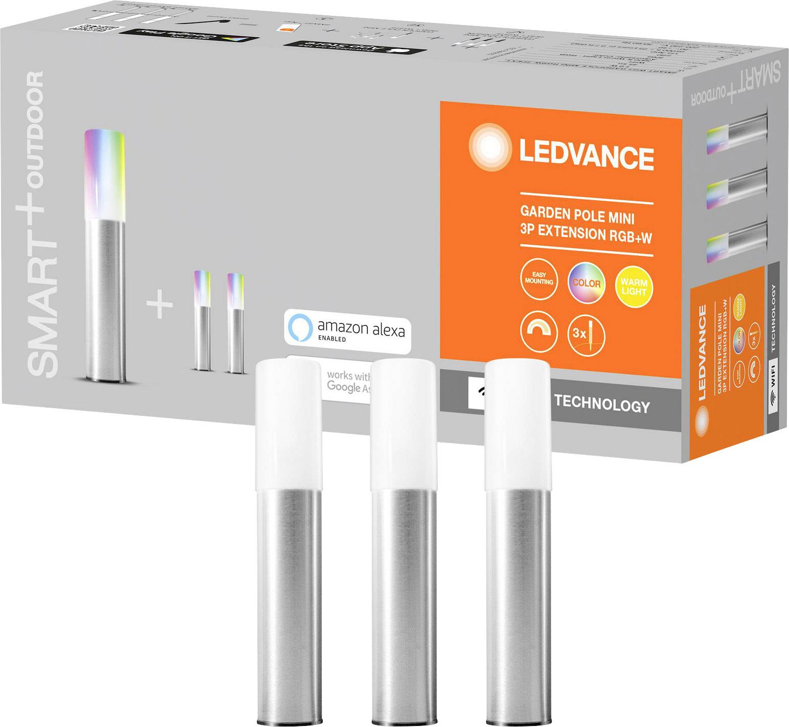 LEDVANCE 4058075478237 SMART+ GARDEN POLE 3 Pole mini extension LED-Gartenstrahler LED LED fest eingebaut 1.9W Stahl