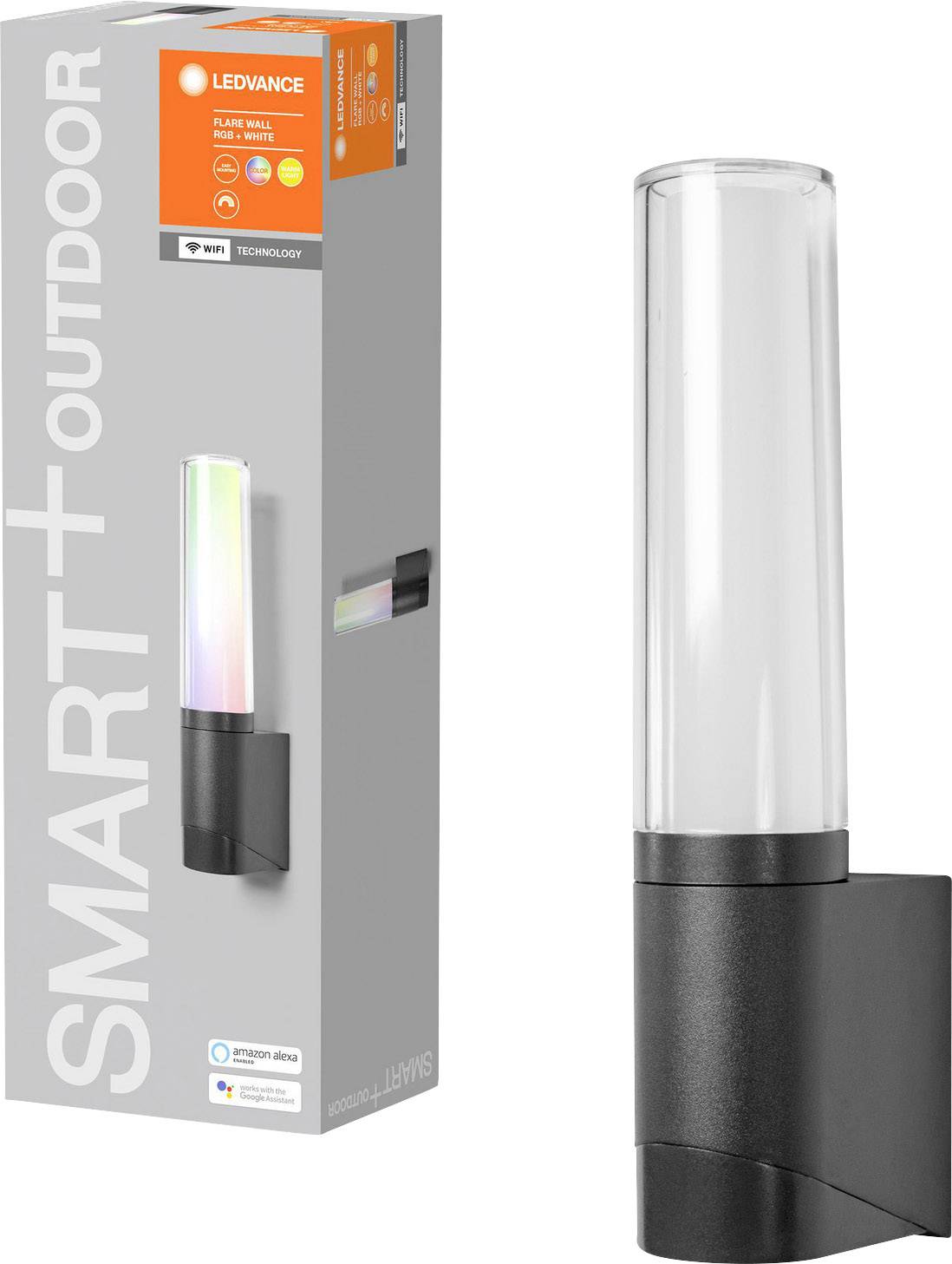 LEDVANCE 4058075478275 SMART+ FLARE MULTICOLOR Wall LED-Außenwandleuchte LED LED fest eingebaut 7.5 W Dunkelgrau