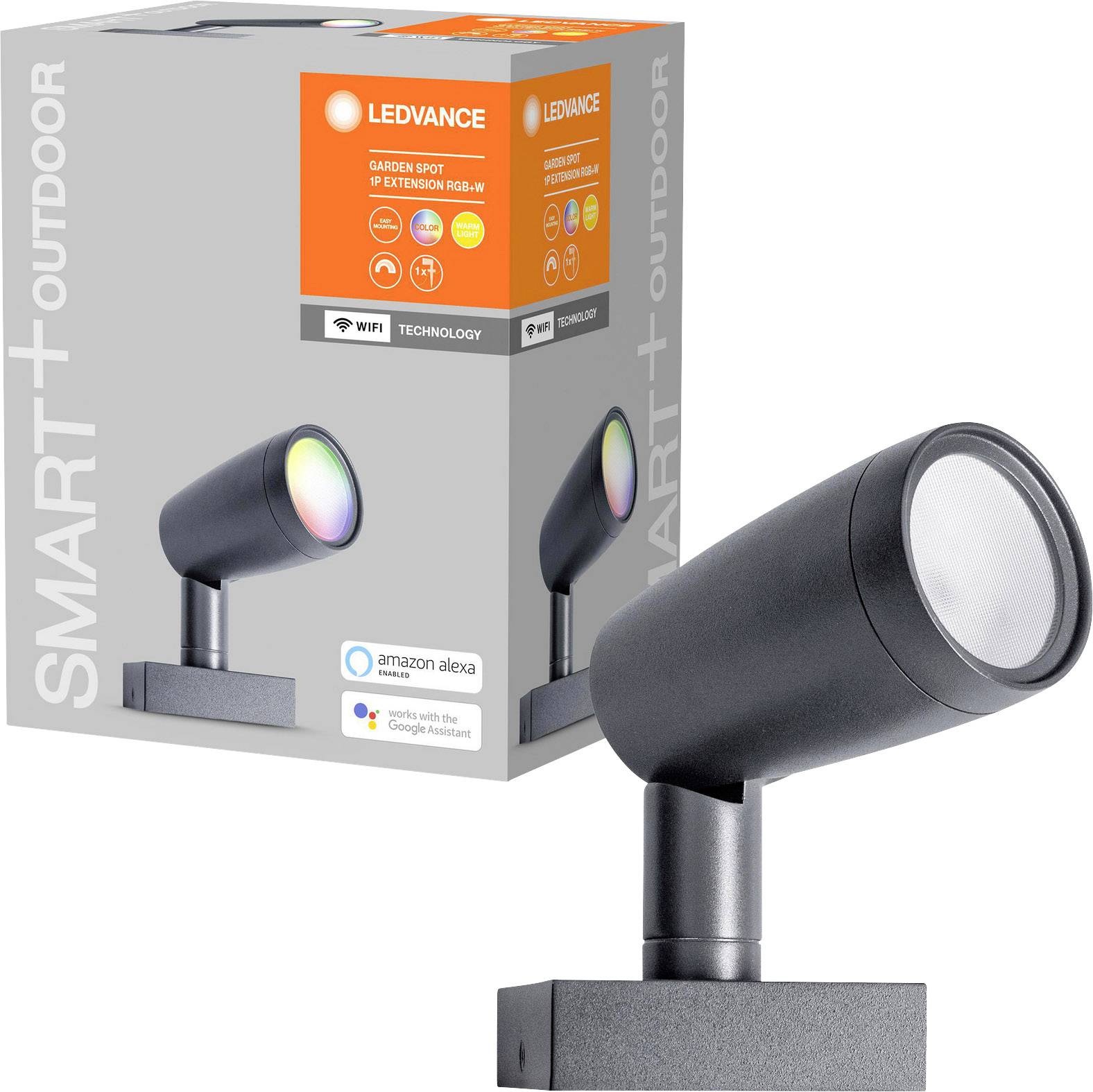 LEDVANCE SMART+ GARDEN SPOT MULTICOLOR 1 Spot extension 4058075478398 LED-Wandleuchte 4.5 W Dunkelgrau