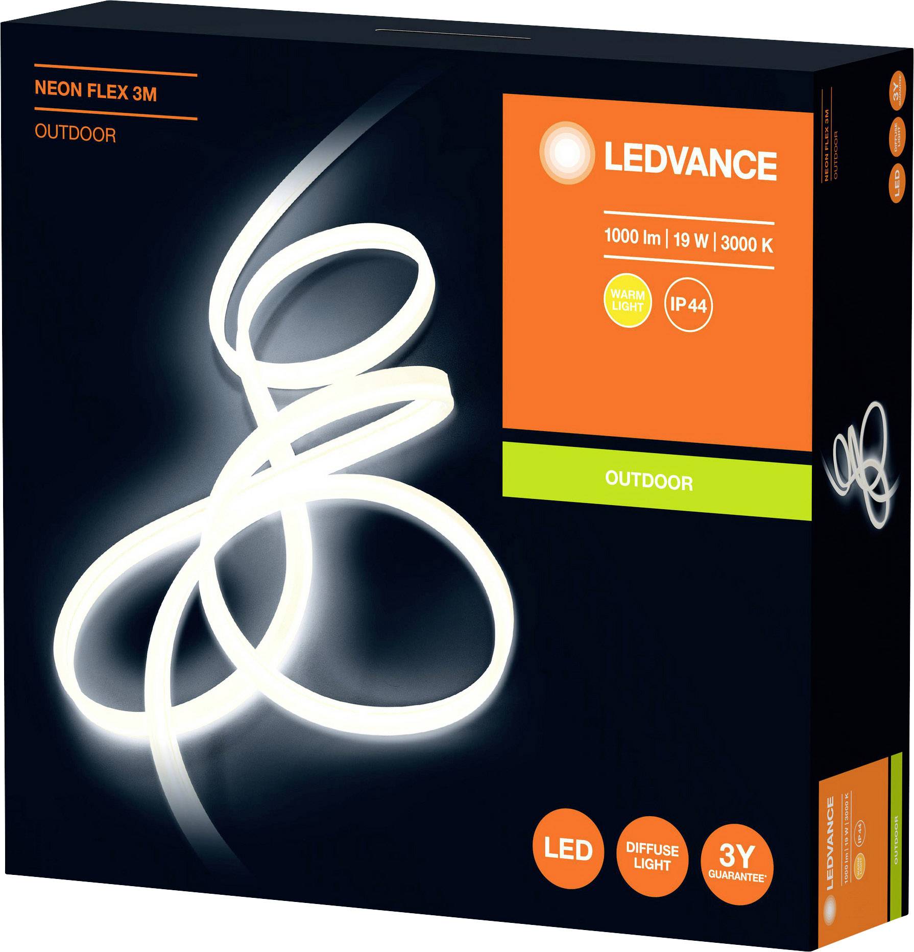 LEDVANCE NEON FLEX 3M 4058075504707 LED-Streifen-Basisset mit Stecker 230V 3m Warmweiß 1St.