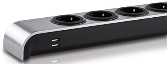 Oehlbach D1C17010 Steckdosenleiste mit Schalter 1 Stück Anthrazit Schutzkontakt 1St.