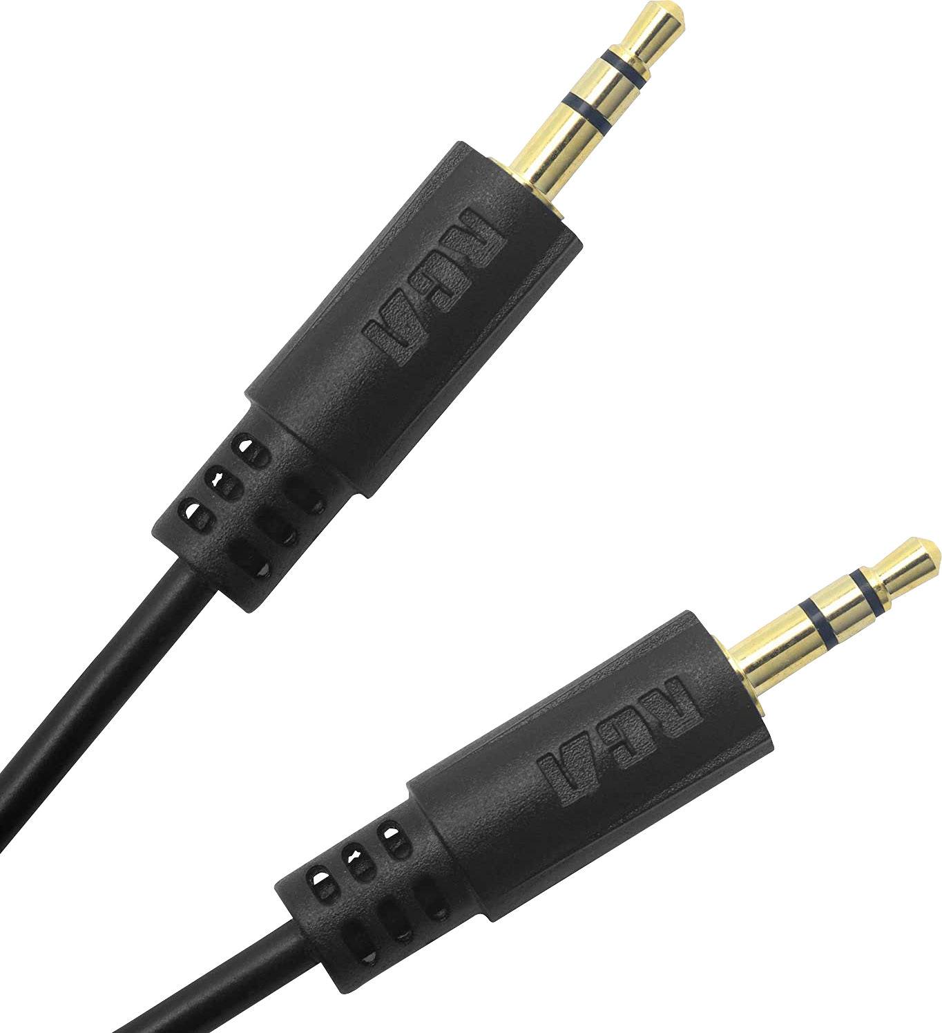 RCA D1C84017 Klinke Audio Anschlusskabel [1x Klinkenstecker 3.5mm - 1x Klinkenstecker 3.5 mm] 0.75m Schwarz