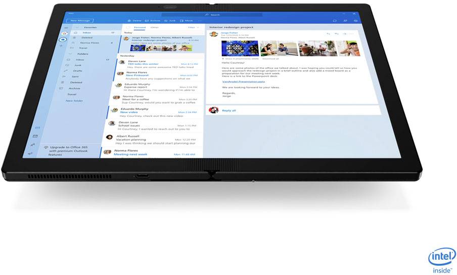 Lenovo Notebook ThinkPad X1 Fold Fold 33.8 cm (13.3 Zoll) WXGA Intel® Core™ i5 i5-L16G7 8 GB RAM 512 GB SSD Deutsch, QWERTZ Schwarz 20RL00