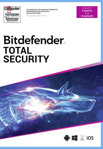 BHV Verlag Bitdefender Total Security 2021 3 Gerät 18 Monate (Code in a Box) Windows, Mac, Androi  - Onlineshop Voelkner