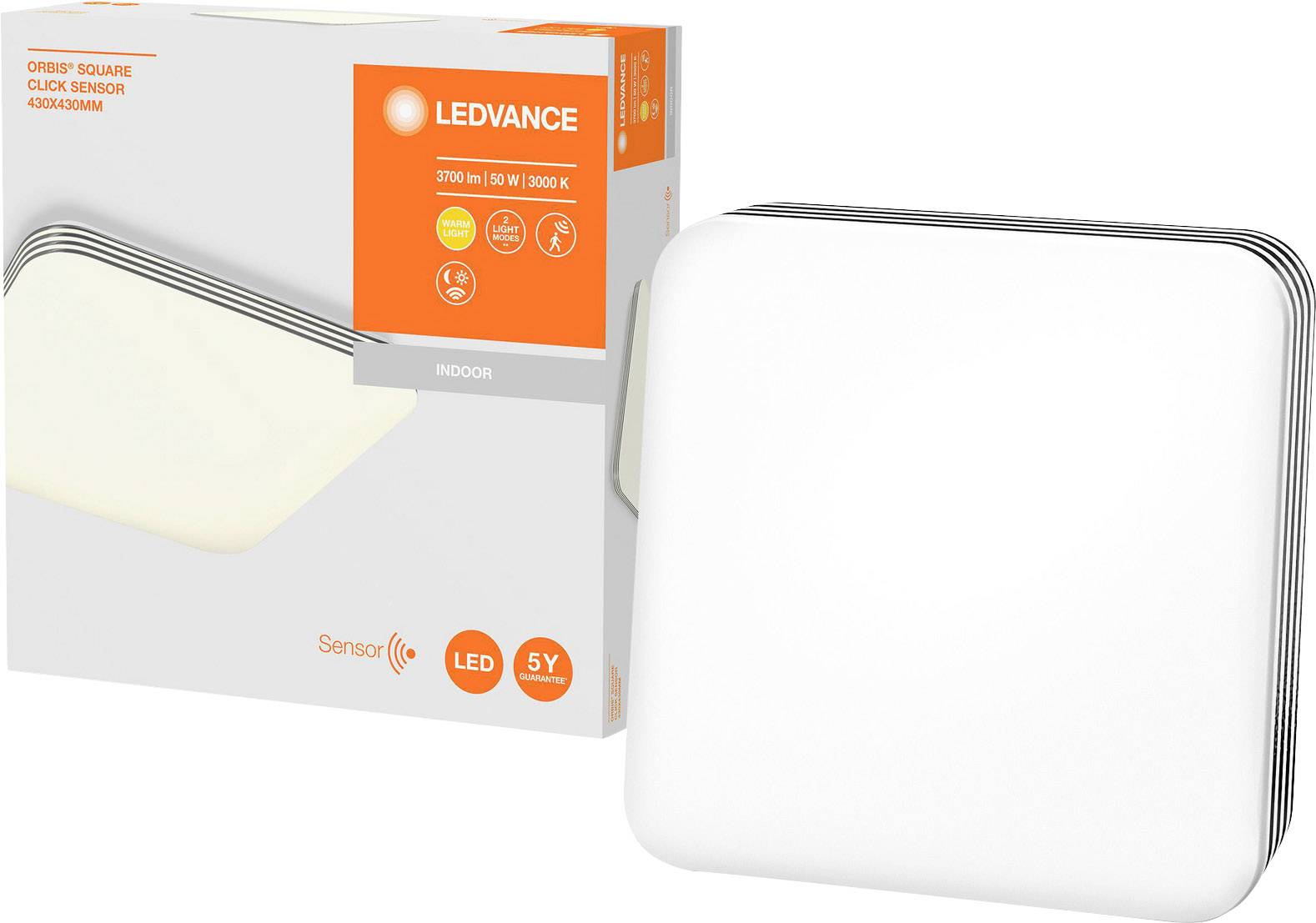 LEDVANCE 4058075472815 Orbis LED-Deckenleuchte mit Bewegungsmelder 50W Weiß